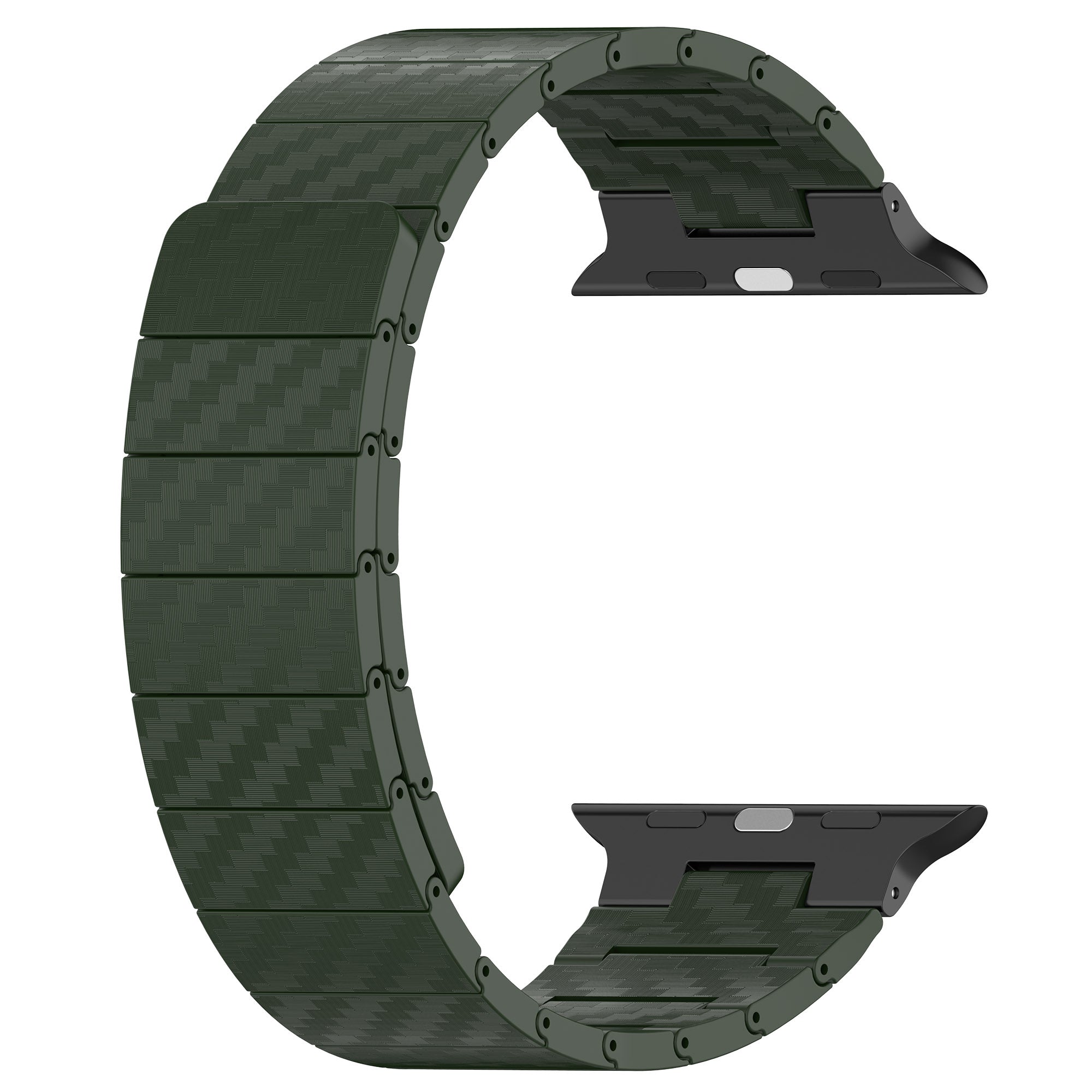 Watch Band for Apple Watch Series 8 7 41mm / Series 6 5 4 SE (2022) SE 40mm / Series 3 2 1 38mm , AW Carbon Fiber Texture Hard PC Magnetic Strap - Green - UNIQBUY