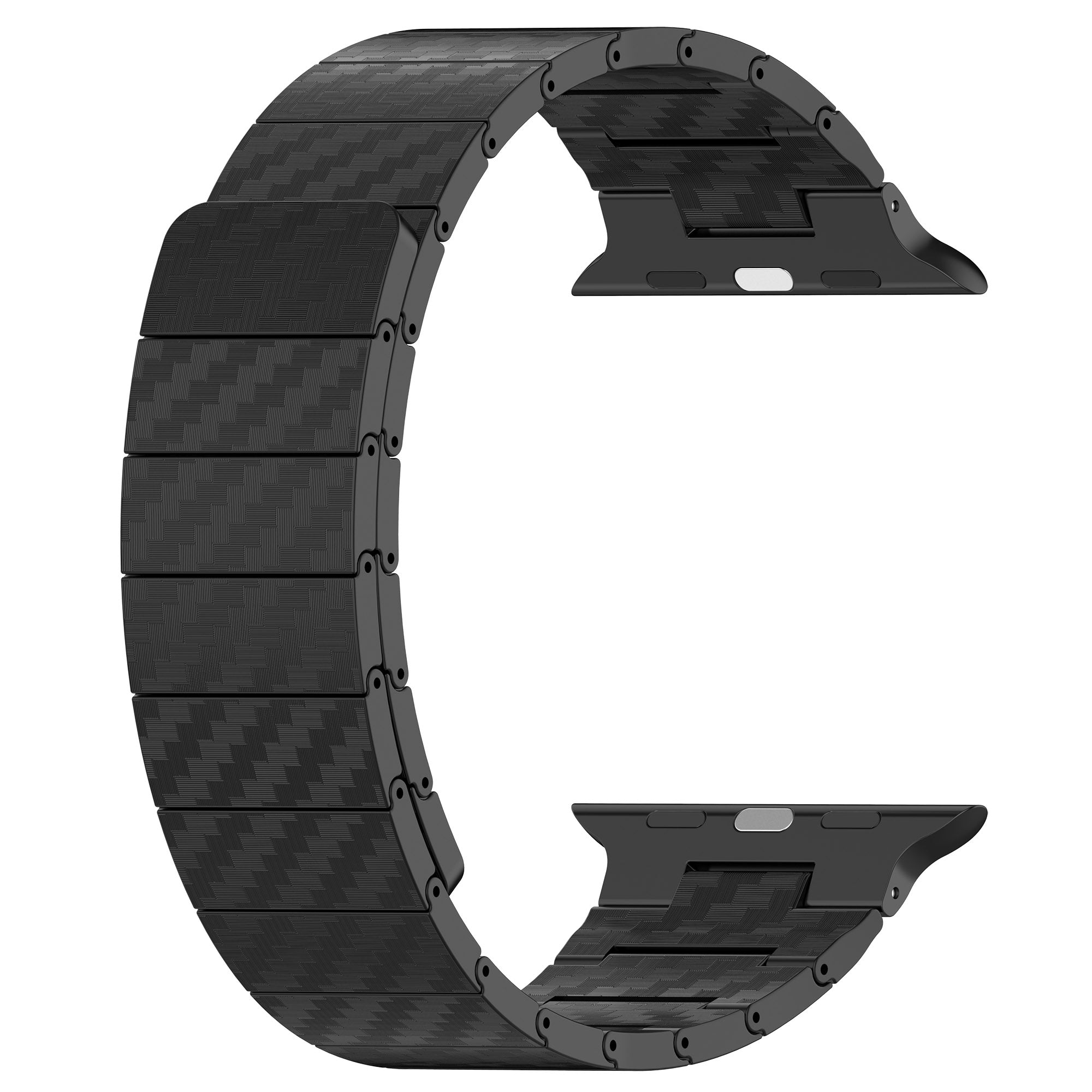 Magnetic Watch Band for Apple Watch Ultra 49mm / Series 8 7 45mm / Series 6 5 4 SE (2022) SE 44mm / Series 3 2 1 42mm , AW Carbon Fiber Texture PC Strap - Black - UNIQBUY
