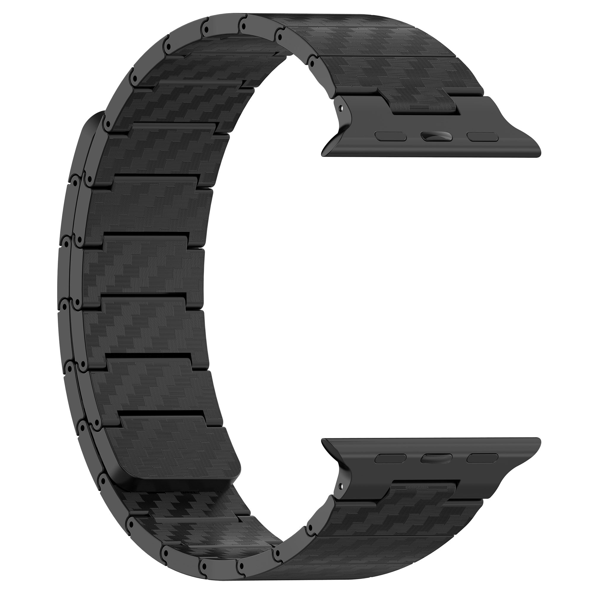 Magnetic Watch Band for Apple Watch Ultra 49mm / Series 8 7 45mm / Series 6 5 4 SE (2022) SE 44mm / Series 3 2 1 42mm , AW Carbon Fiber Texture PC Strap - Black - UNIQBUY