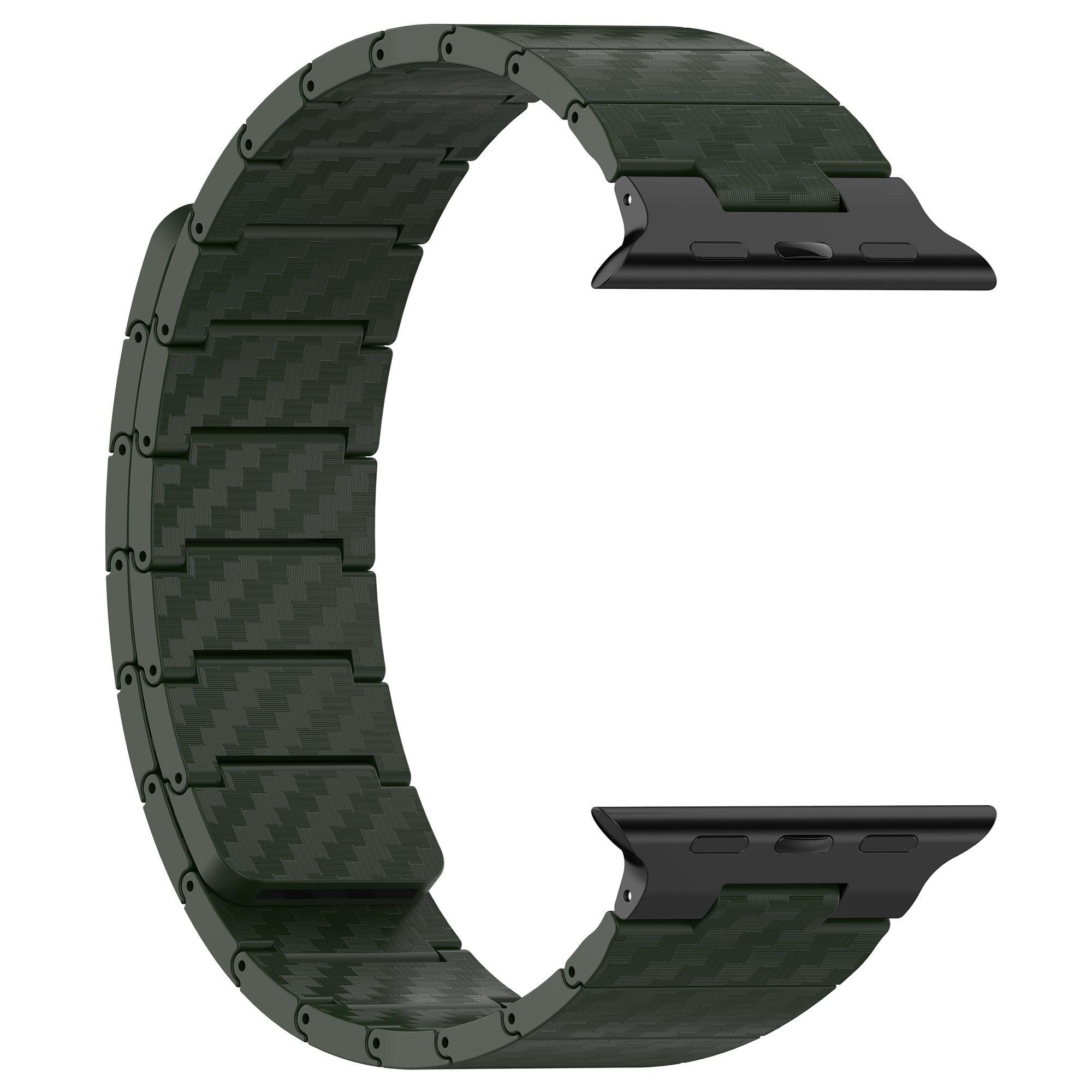 Magnetic Watch Band for Apple Watch Ultra 49mm / Series 8 7 45mm / Series 6 5 4 SE (2022) SE 44mm / Series 3 2 1 42mm , AW Carbon Fiber Texture PC Strap - Green - UNIQBUY