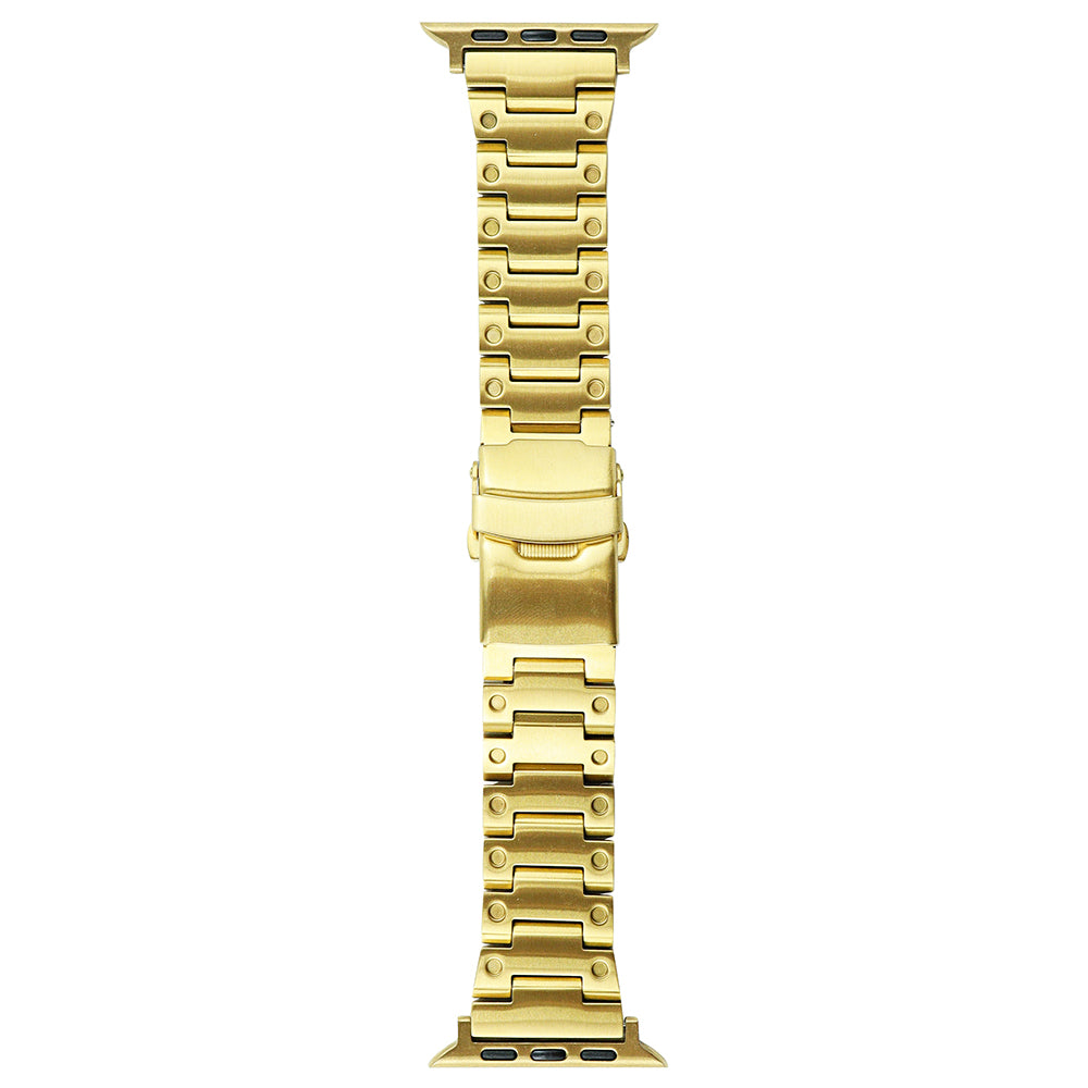 For Apple Watch Series 8 7 41mm / 6 5 4 SE SE (2022) 40mm / 3 2 1 38mm Men Watch Band Stainless Steel Dots Wrist Strap - Gold - UNIQBUY