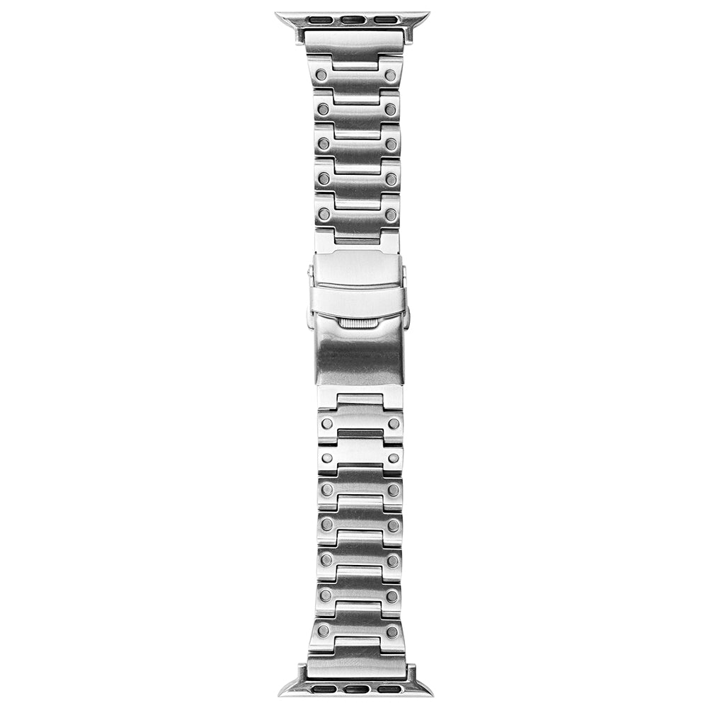For Apple Watch Series 8 7 41mm / 6 5 4 SE SE (2022) 40mm / 3 2 1 38mm Men Watch Band Stainless Steel Dots Wrist Strap - Silver - UNIQBUY