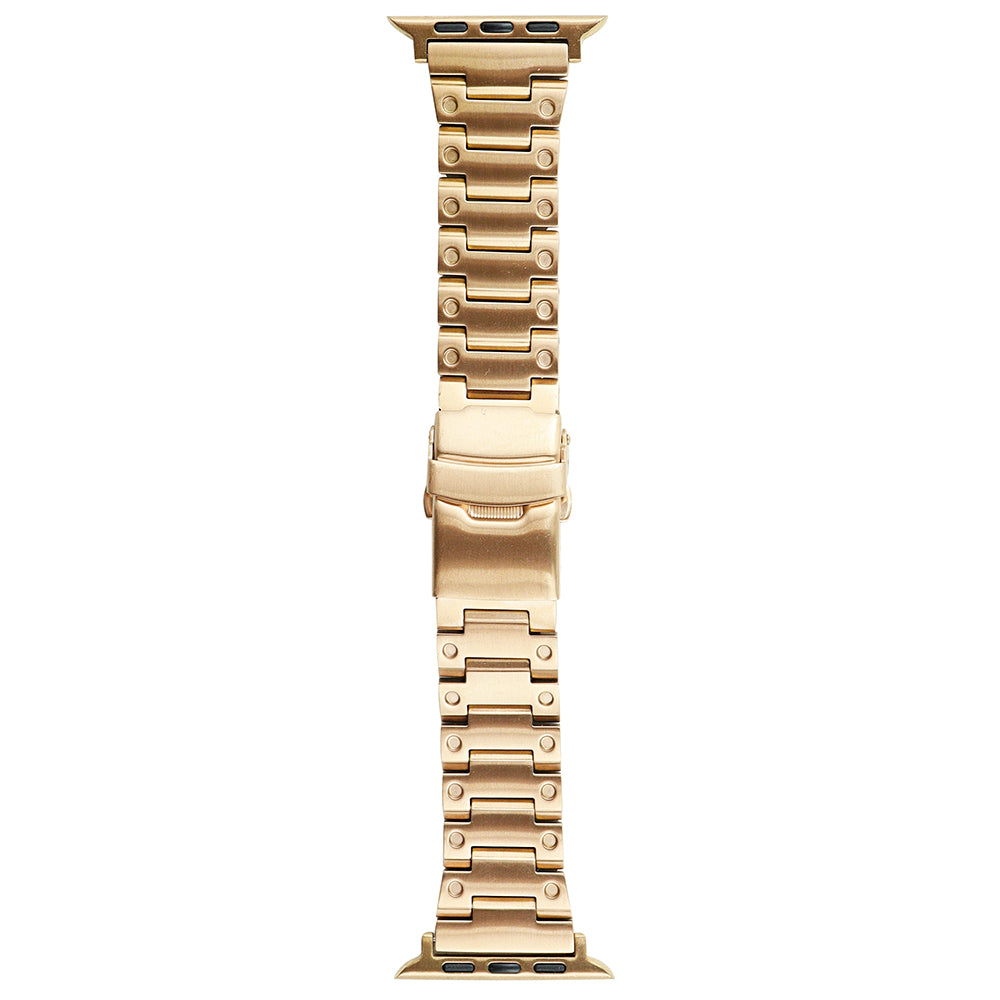For Apple Watch Series 8 7 41mm / 6 5 4 SE SE (2022) 40mm / 3 2 1 38mm Men Watch Band Stainless Steel Dots Wrist Strap - Rose Gold - UNIQBUY