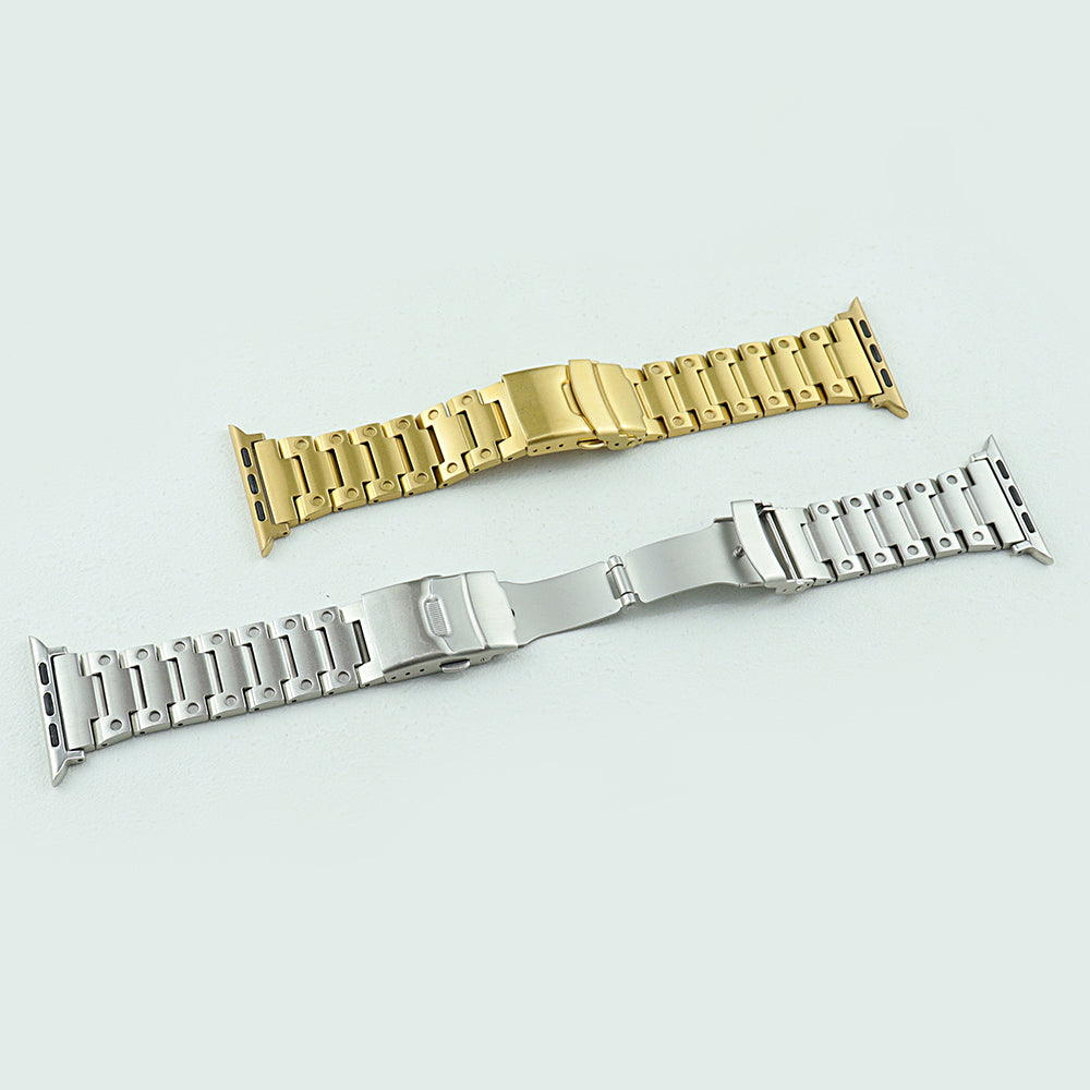For Apple Watch Series 8 7 41mm / 6 5 4 SE SE (2022) 40mm / 3 2 1 38mm Men Watch Band Stainless Steel Dots Wrist Strap - Rose Gold - UNIQBUY