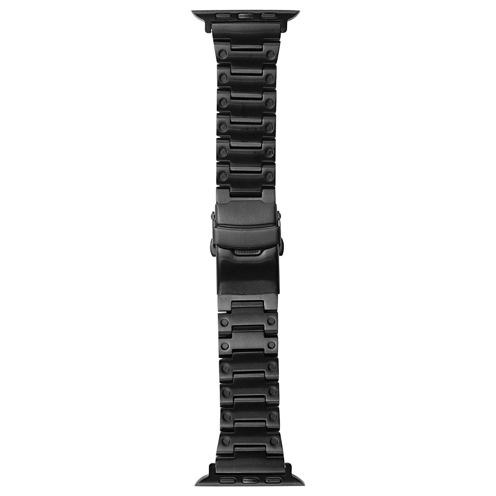 For Apple Watch Ultra 49mm / Series 8 7 45mm / 6 5 4 SE SE (2022) 44mm / 3 2 1 42mm Men Watch Strap Stainless Steel Dots Band - Black - UNIQBUY