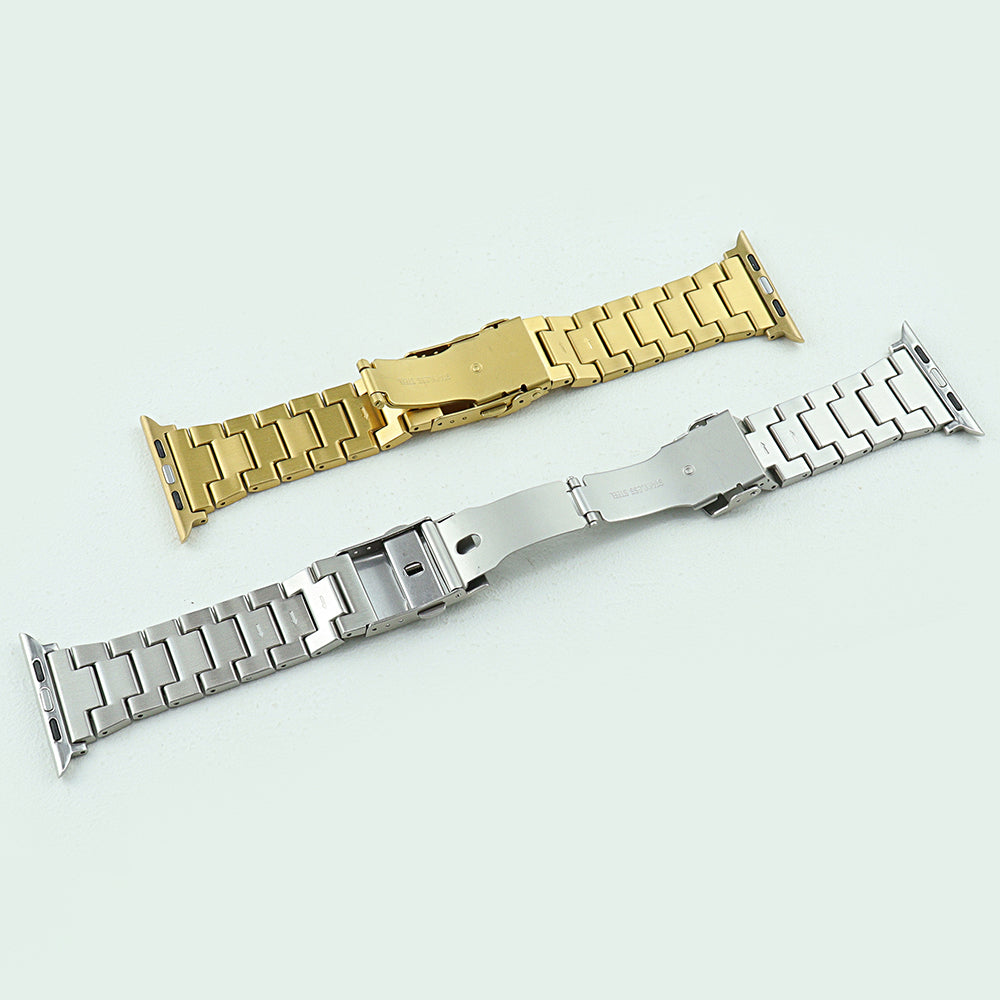 For Apple Watch Ultra 49mm / Series 8 7 45mm / 6 5 4 SE SE (2022) 44mm / 3 2 1 42mm Men Watch Strap Stainless Steel Dots Band - Black - UNIQBUY