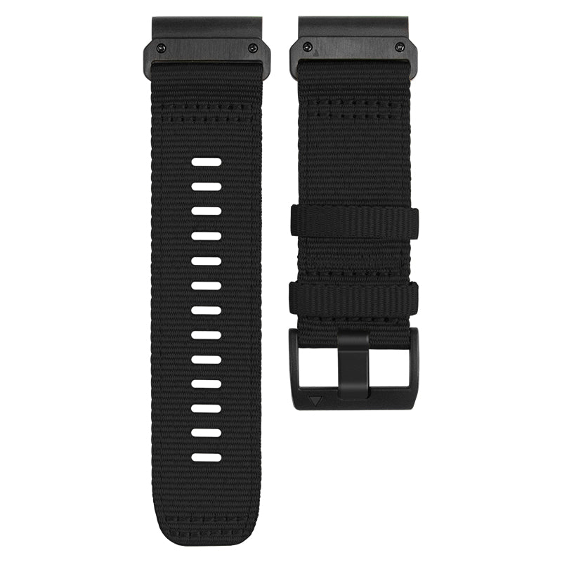 Nylon Canvas Watch Band for Garmin Fenix 7 / Forerunner 965 / 955 / 945 / 935 Quick Release Wrist Strap - Black - UNIQBUY