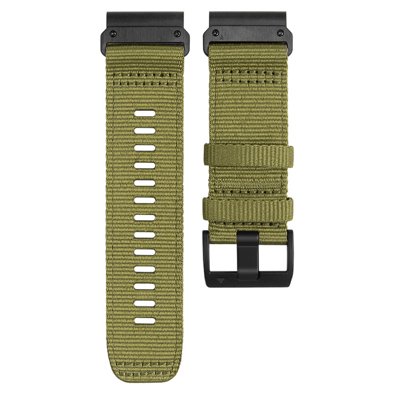 Nylon Canvas Watch Band for Garmin Fenix 7 / Forerunner 965 / 955 / 945 / 935 Quick Release Wrist Strap - Army Green - UNIQBUY