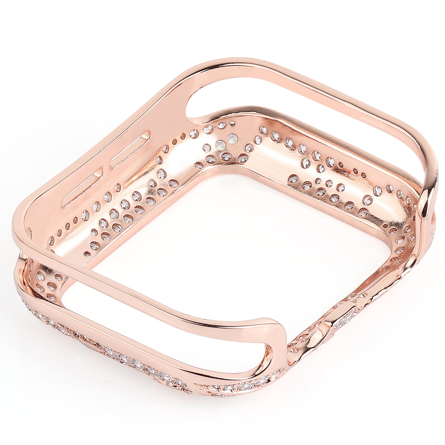 Tulip Zircon Decor Copper Watch Case Protective Cover for Apple Watch SE / SE (2022) 40mm / Series 6 / 5 / 4 40mm - Rose Gold - UNIQBUY