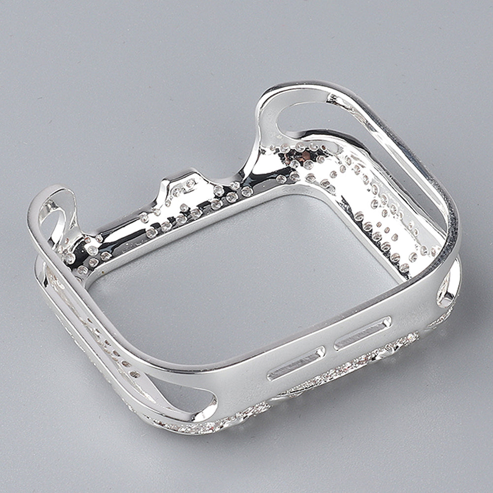 Tulip Zircon Decor Copper Watch Case Protective Cover for Apple Watch SE / SE (2022) 40mm / Series 6 / 5 / 4 40mm - Silver - UNIQBUY