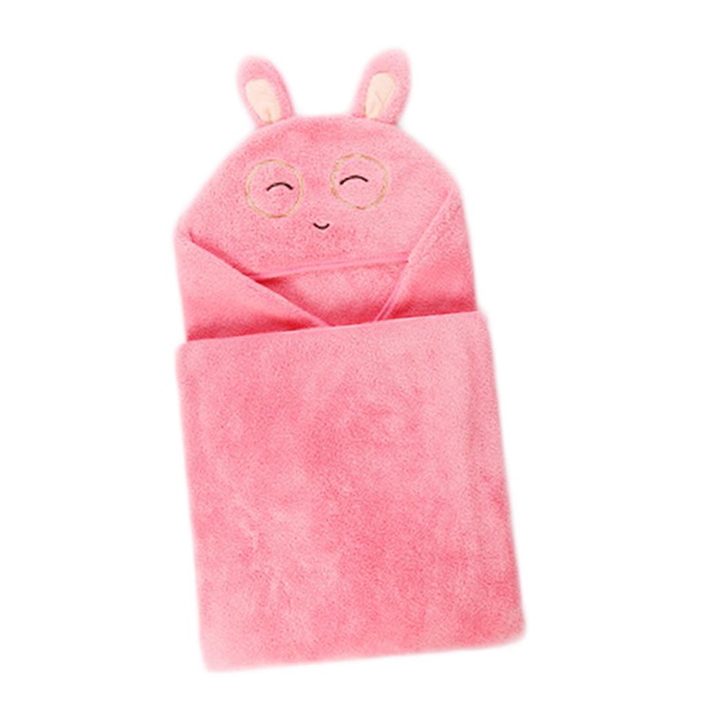 Cute Baby Kid's Hooded Bathrobe Toddler Boy Girls Bath Towel Rabbit Pink