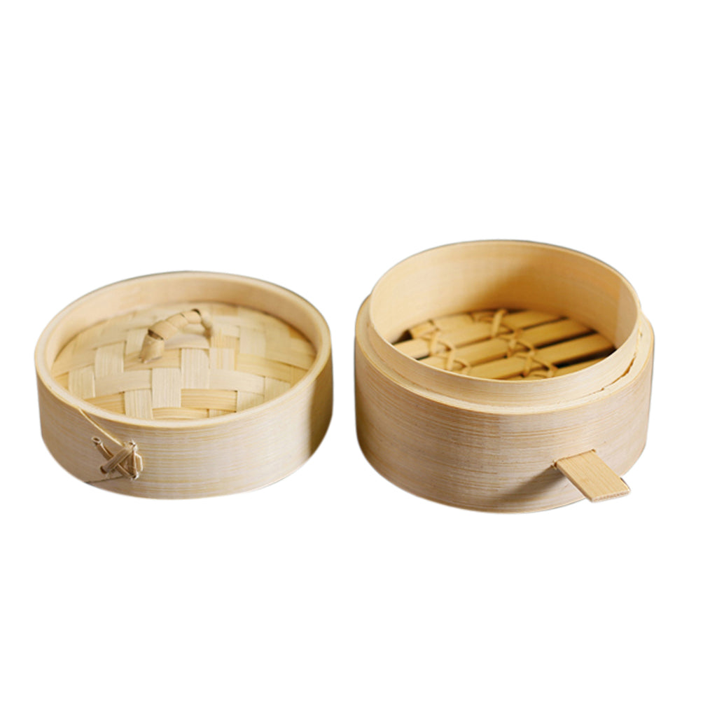 Kitchen Bamboo Steamer Basket Food Steamer for Dim Sum Dumpling 9cm
