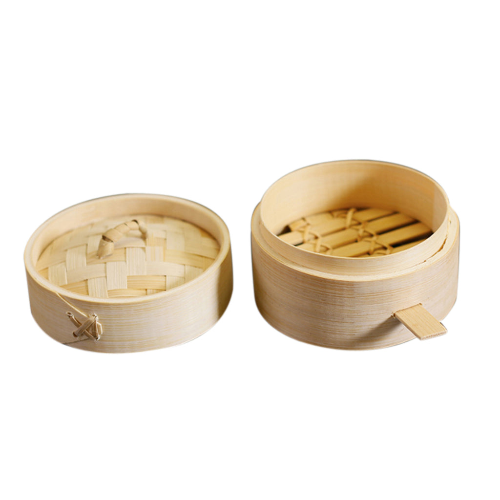 Kitchen Bamboo Steamer Basket Food Steamer for Dim Sum Dumpling 9cm