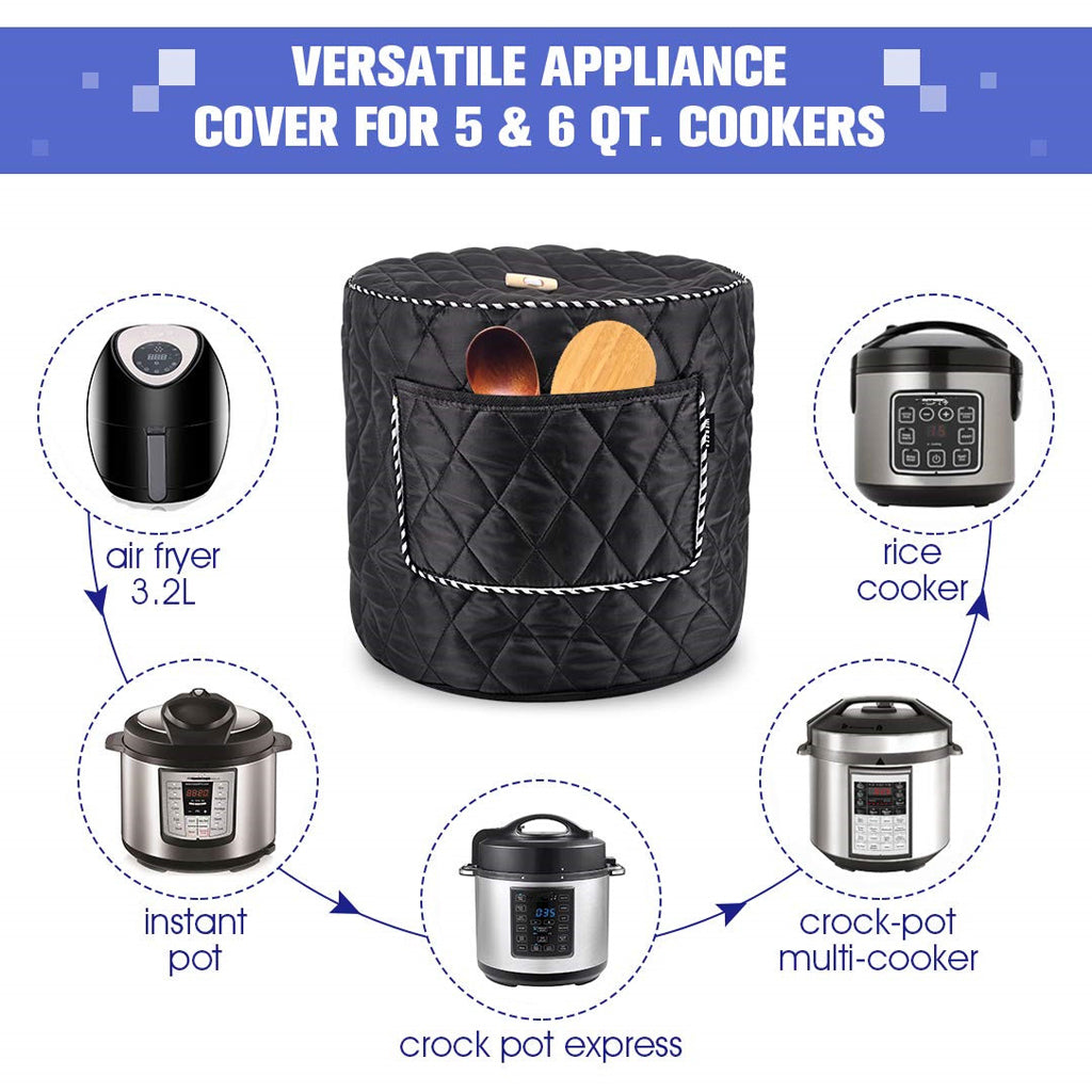 Appliance Cover for and Electric Pressure Cooker 8QT Black