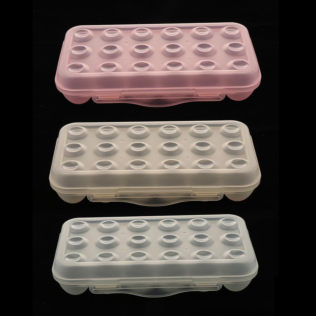 18 Eggs Holder for Refrigerator Fridge Home Light Pink