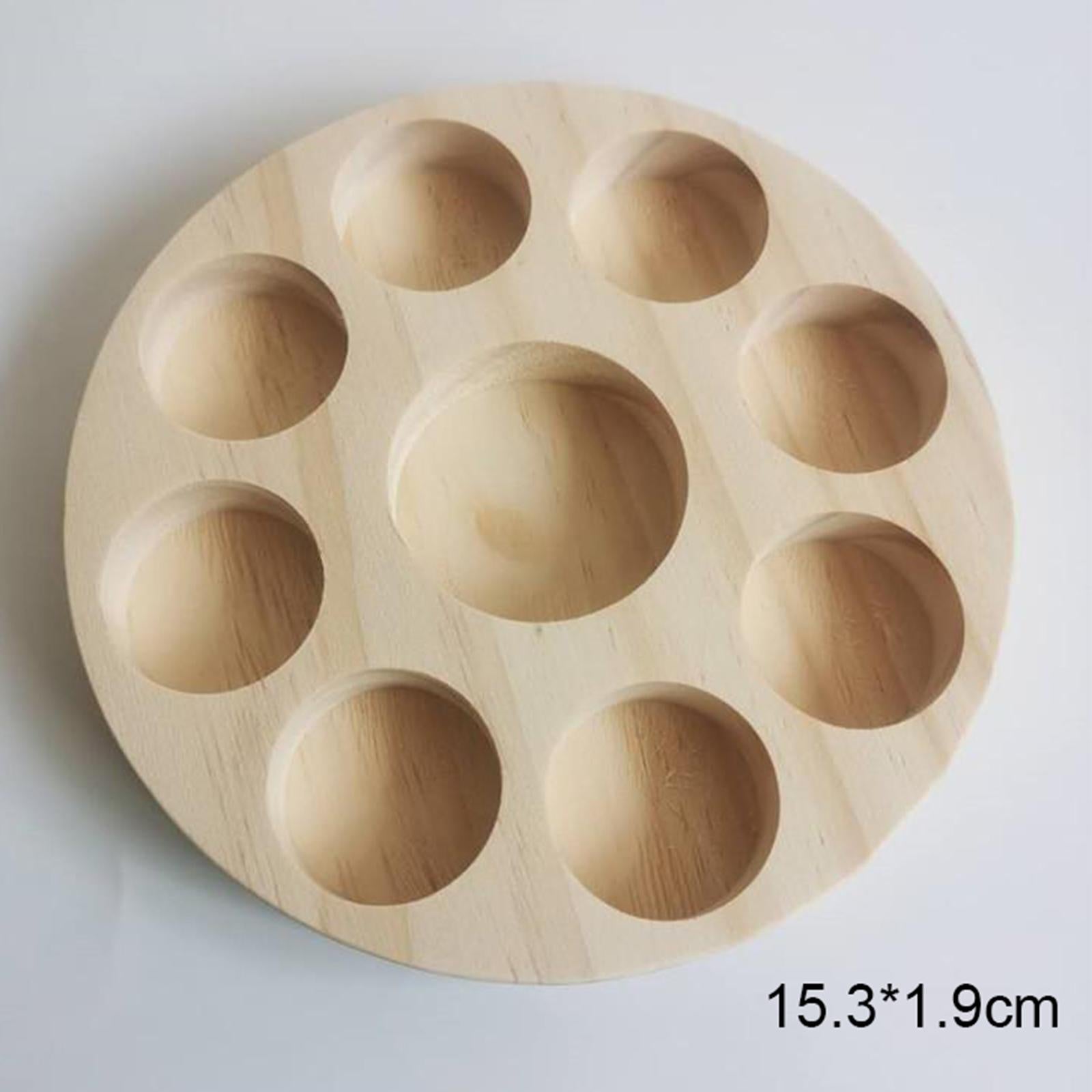 Round Wooden Essential Oil Display Stand Rack Shelf Organizer w/9 Slots