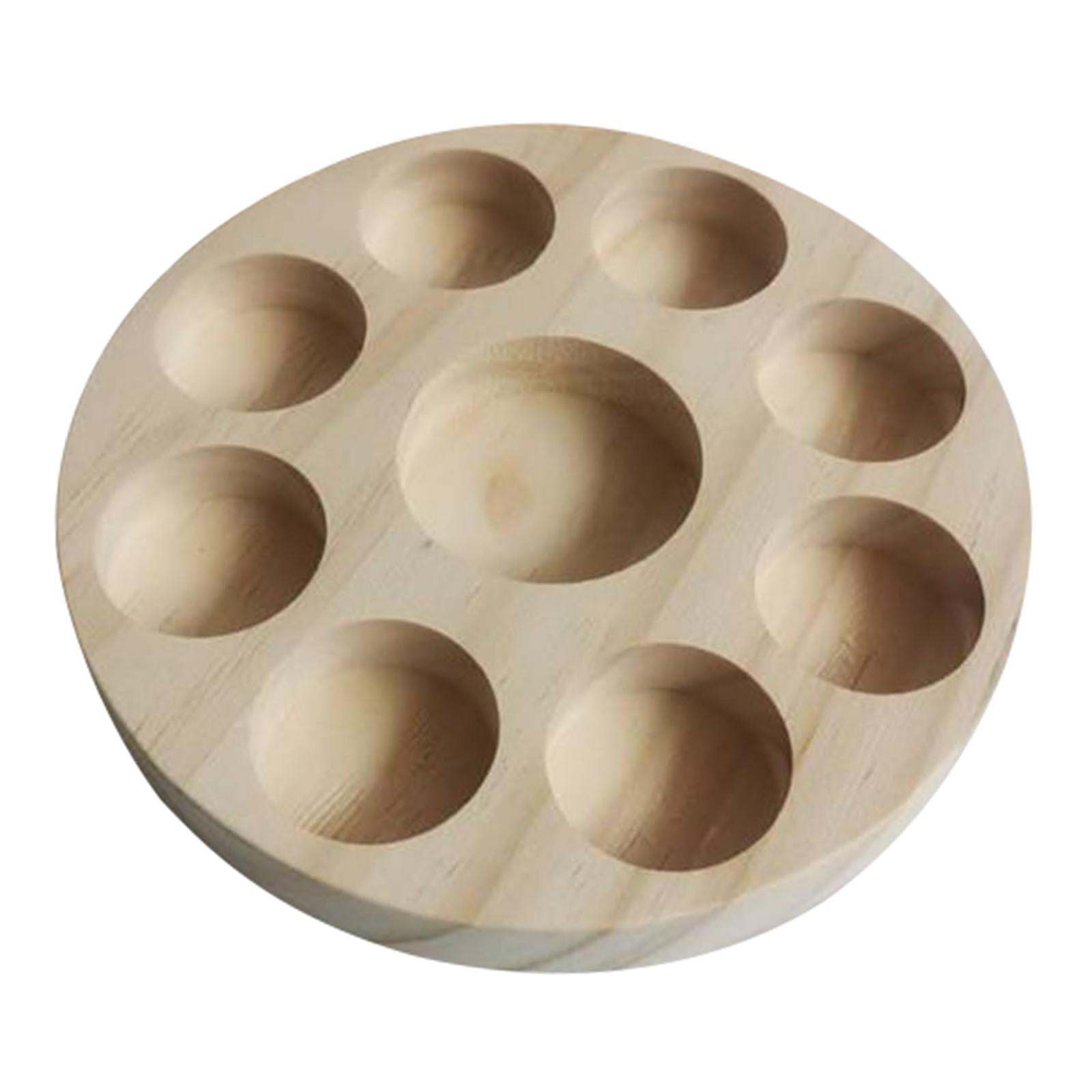 Round Wooden Essential Oil Display Stand Rack Shelf Organizer w/9 Slots
