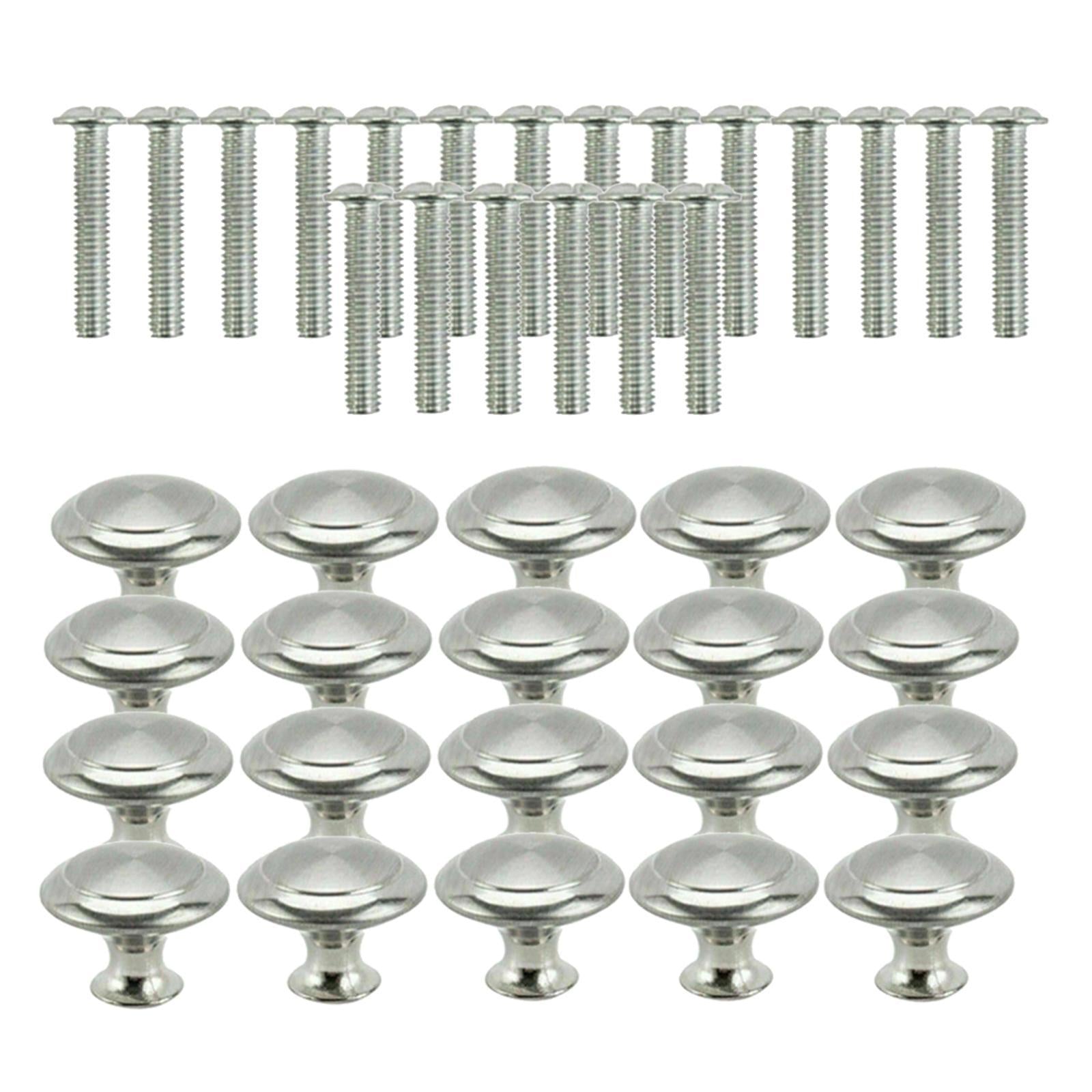 20x Door Knobs Cabinet Handles Cupboard Drawer Kitchen Stainless Steel DIY