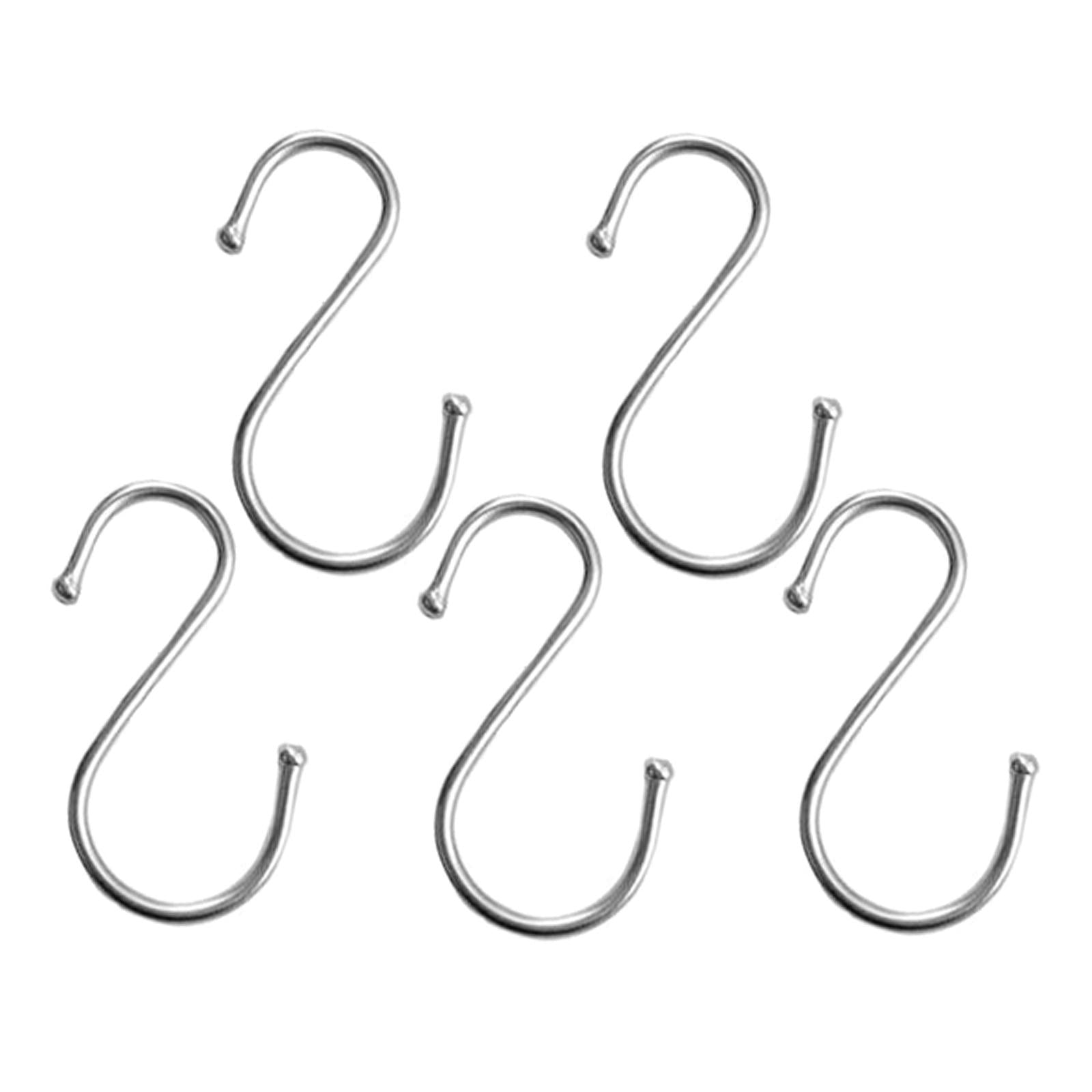 5pcs Stainless S Hooks Kitchen Meat Pan Utensil Clothes Hanger 80x18x28mm