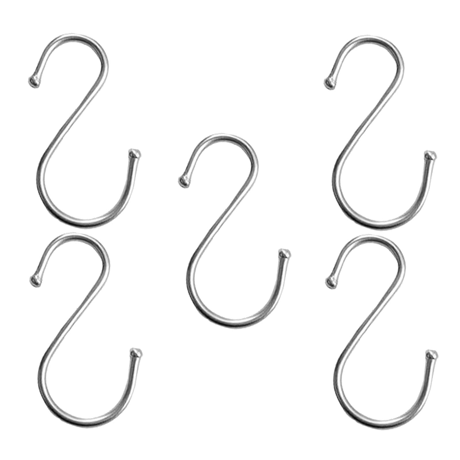 5pcs Stainless S Hooks Kitchen Meat Pan Utensil Clothes Hanger 80x18x28mm
