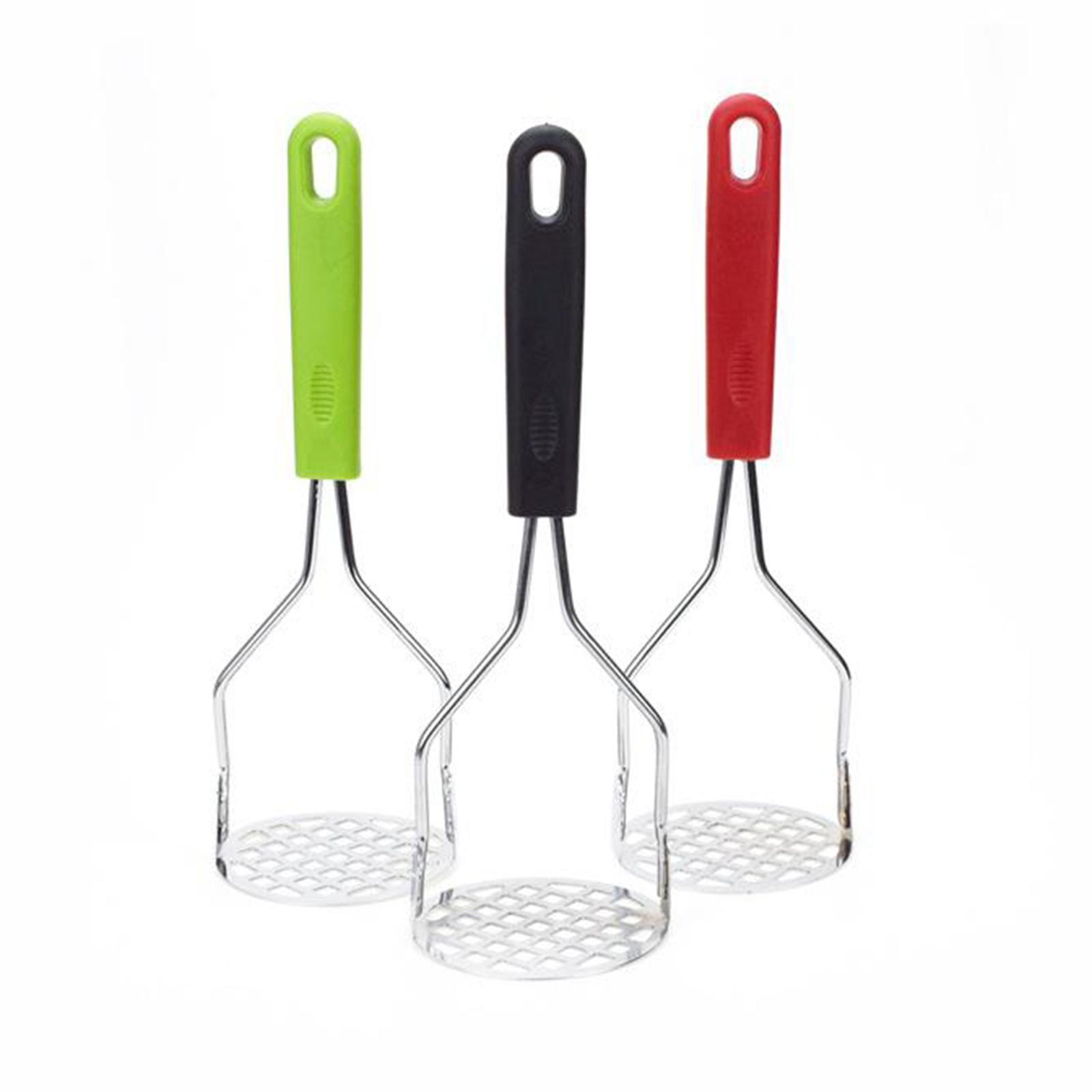 Potato Masher Stainless Steel for Tomato Vegetable Hand-Mashed Black