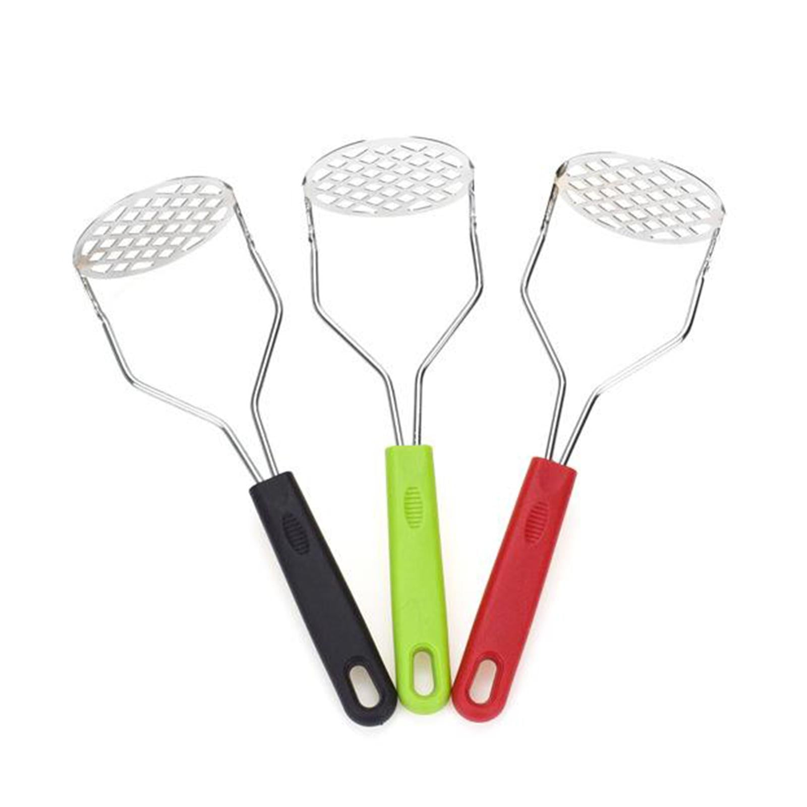 Potato Masher Stainless Steel for Tomato Vegetable Hand-Mashed Black