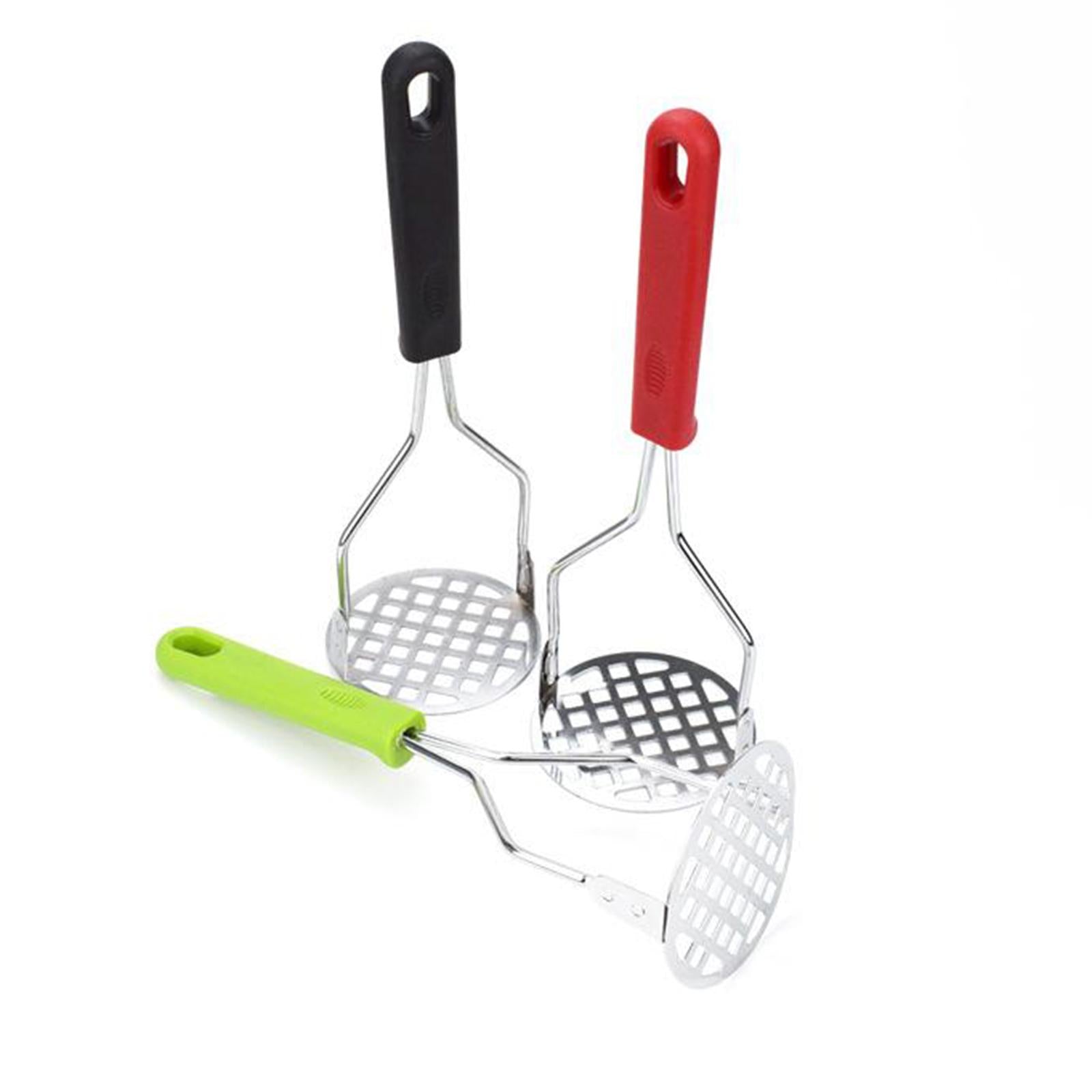 Potato Masher Stainless Steel for Tomato Vegetable Hand-Mashed Black