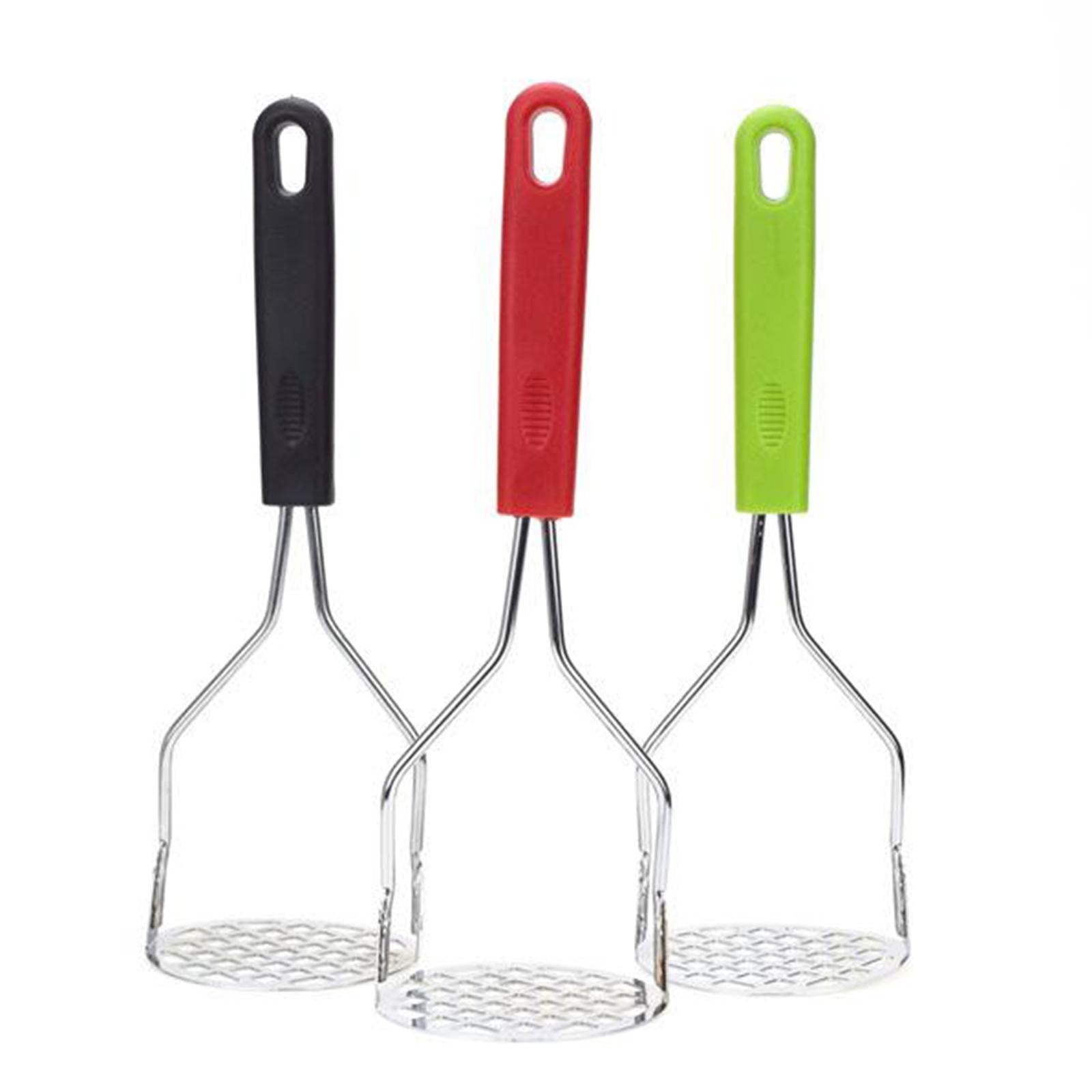 Potato Masher Stainless Steel for Tomato Vegetable Hand-Mashed Black