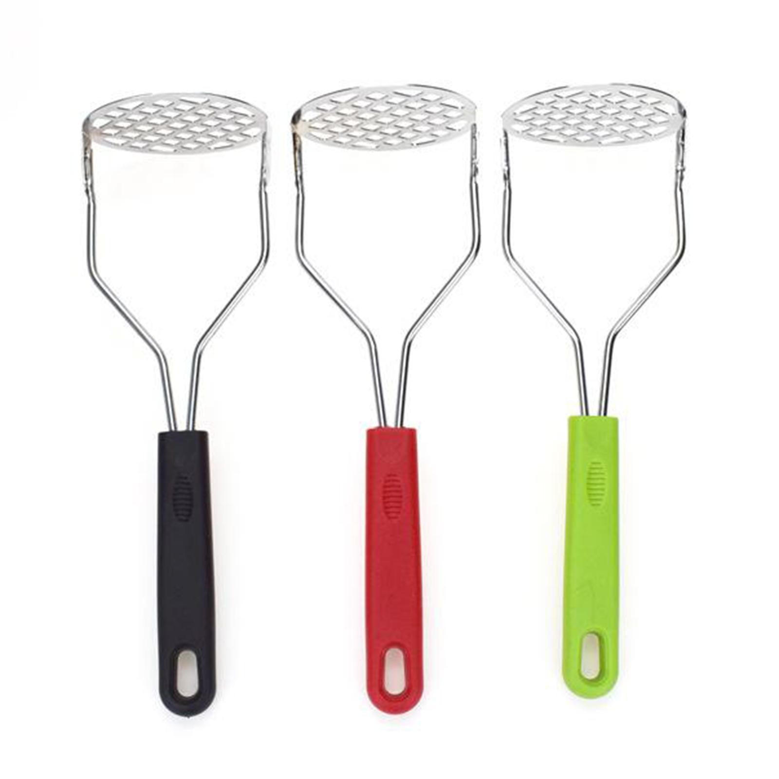 Potato Masher Stainless Steel for Tomato Vegetable Hand-Mashed Black