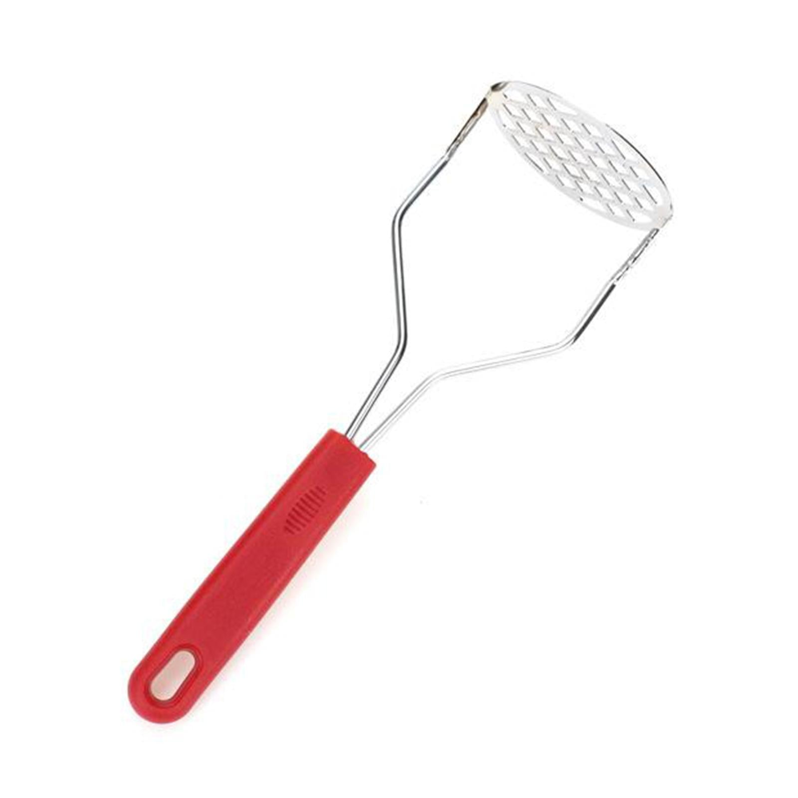Potato Masher Stainless Steel for Tomato Vegetable Hand-Mashed Red