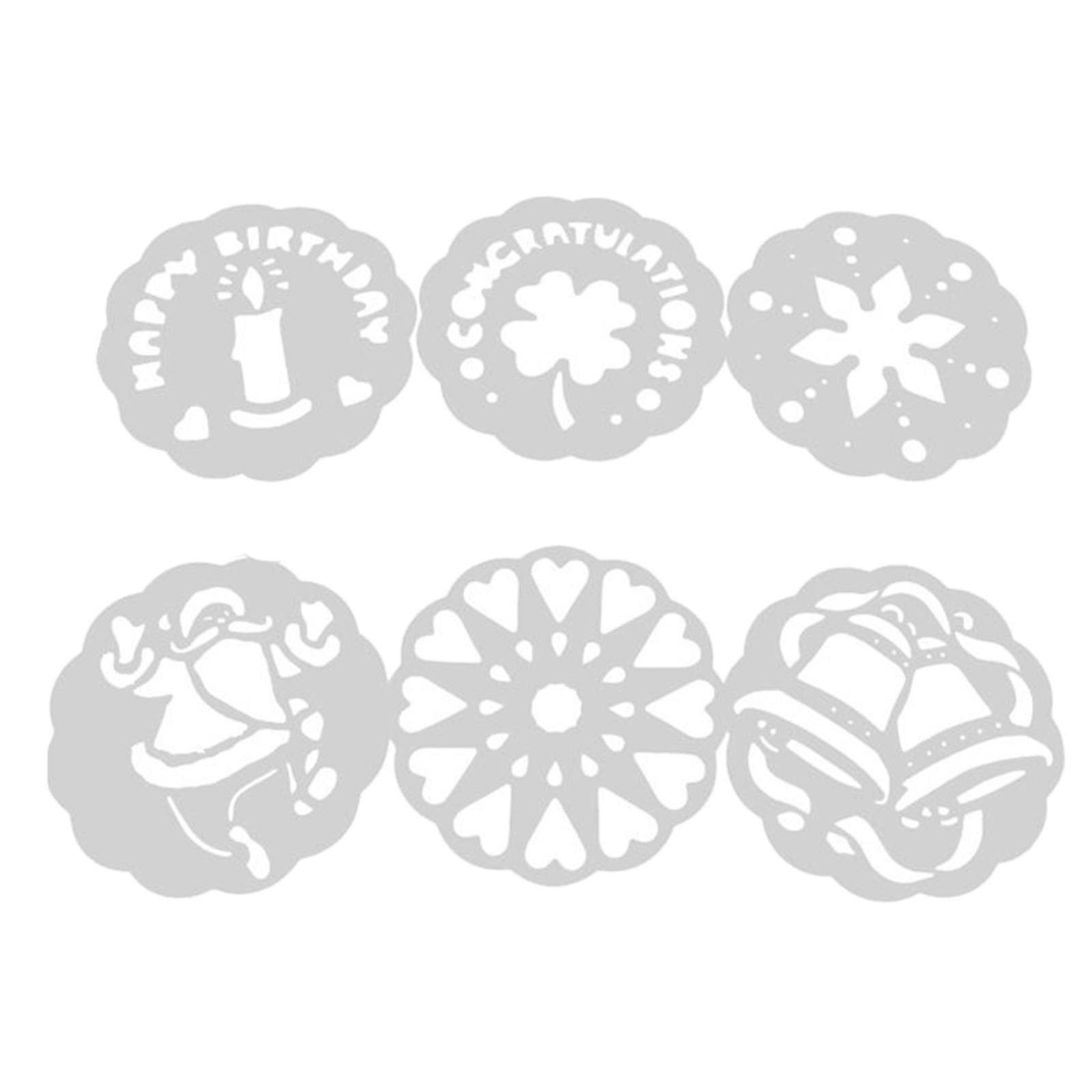 6PCS/Set Plastic Cake Stencils Flower Birthday Cake Mold Decorating Tool DIY