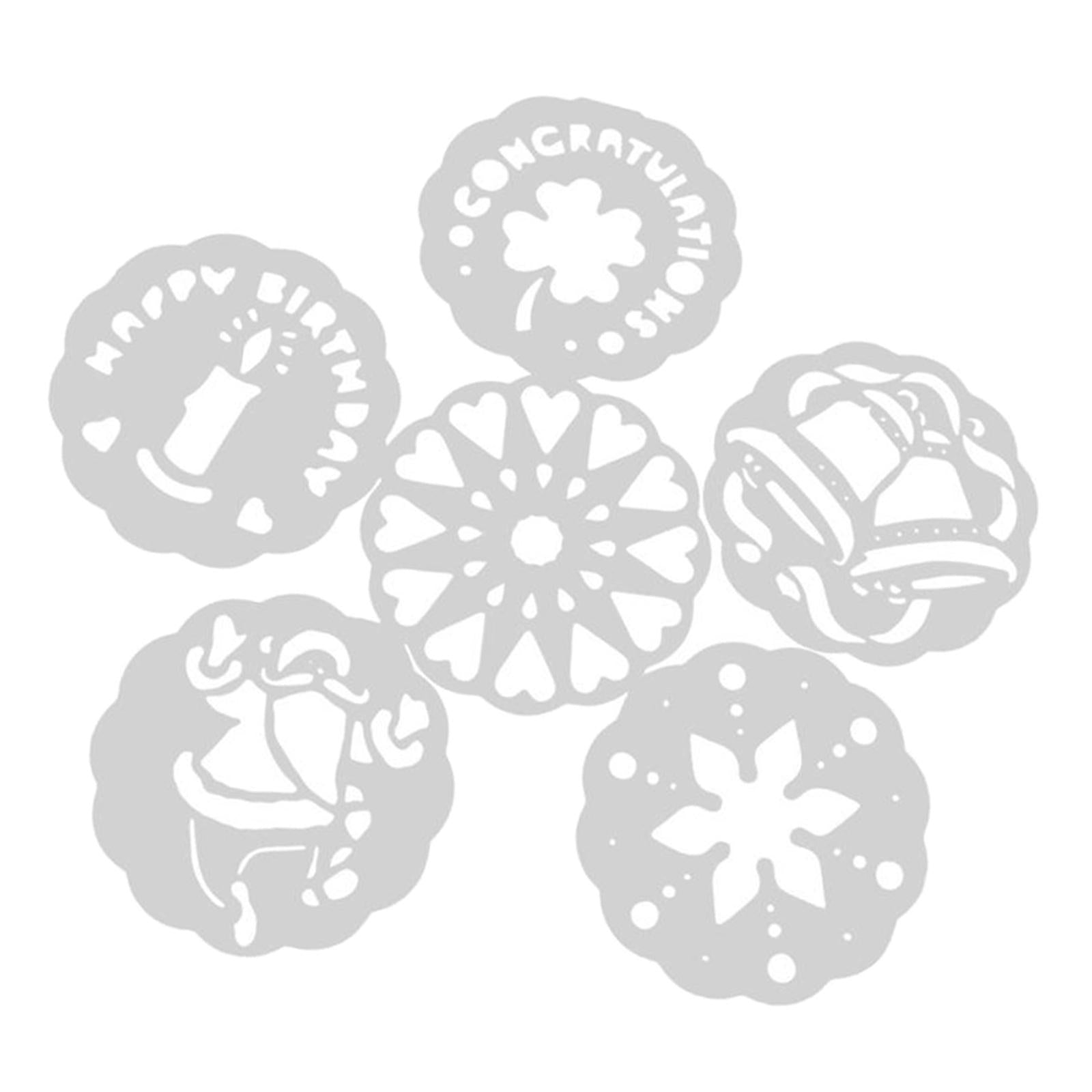 6PCS/Set Plastic Cake Stencils Flower Birthday Cake Mold Decorating Tool DIY