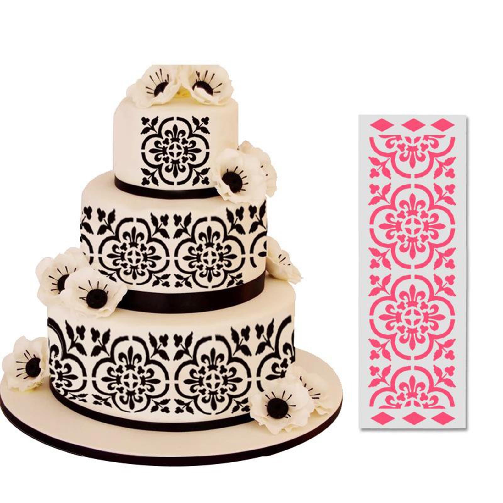 9Pcs DIY Silicone Cake Lace Decoration Moulds Embosser Mat Mold