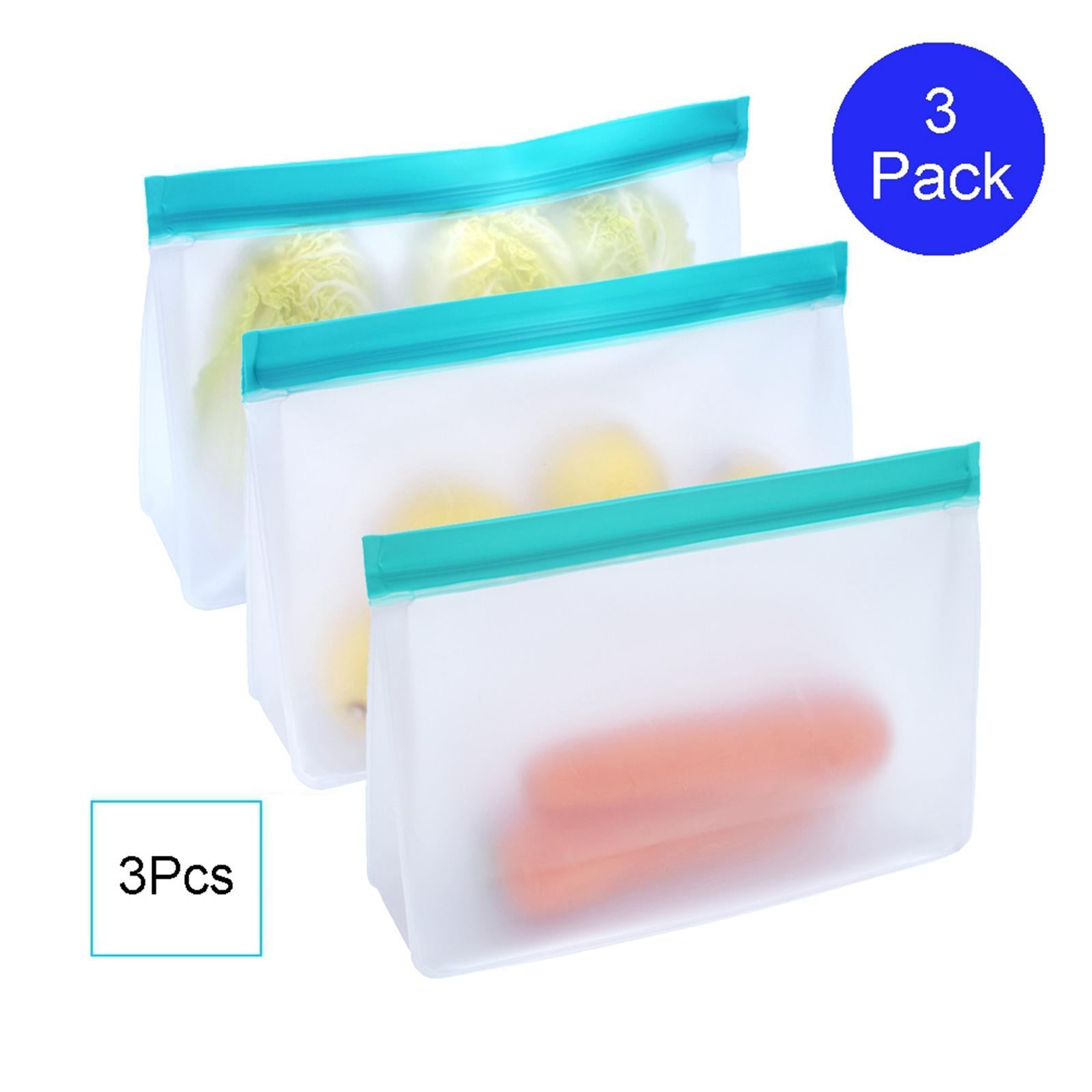 3x Food Storage Fresh Bag PEVA Meat Fruits BPA Free Freezer Container S