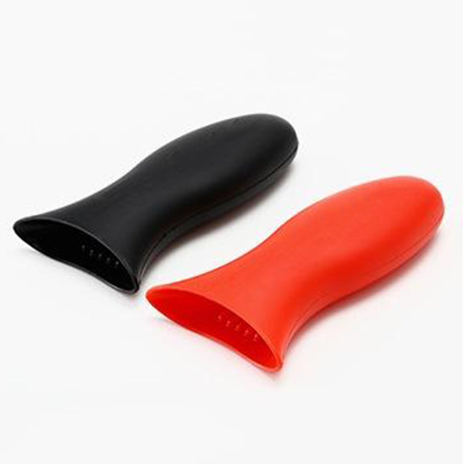3Pcs Silicone Hot Skillet Handle Cover Holder Heat Resistant Removable Red