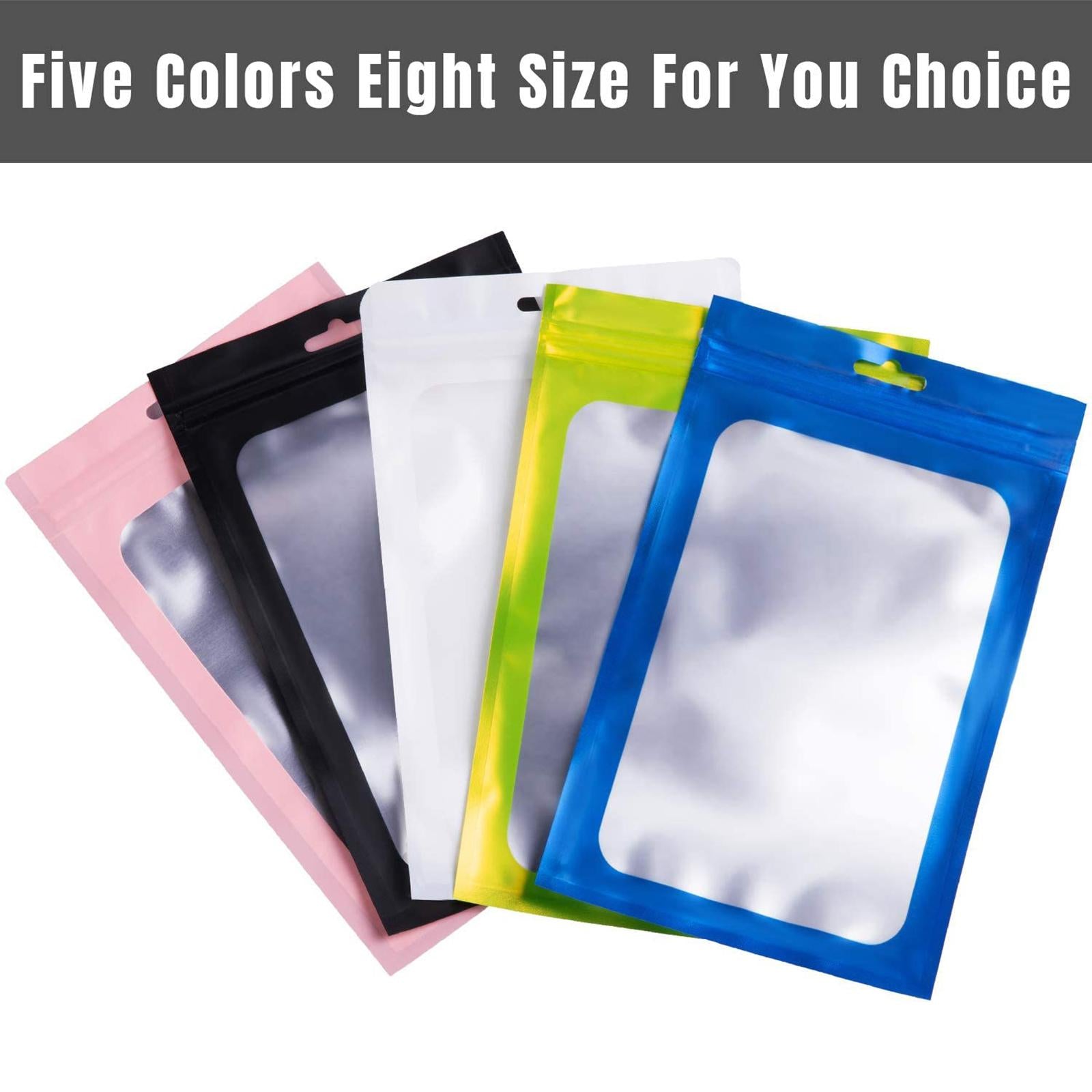 100x Mylar Bag Food Storage Container Snacks Jewelry Packing Storing Black S