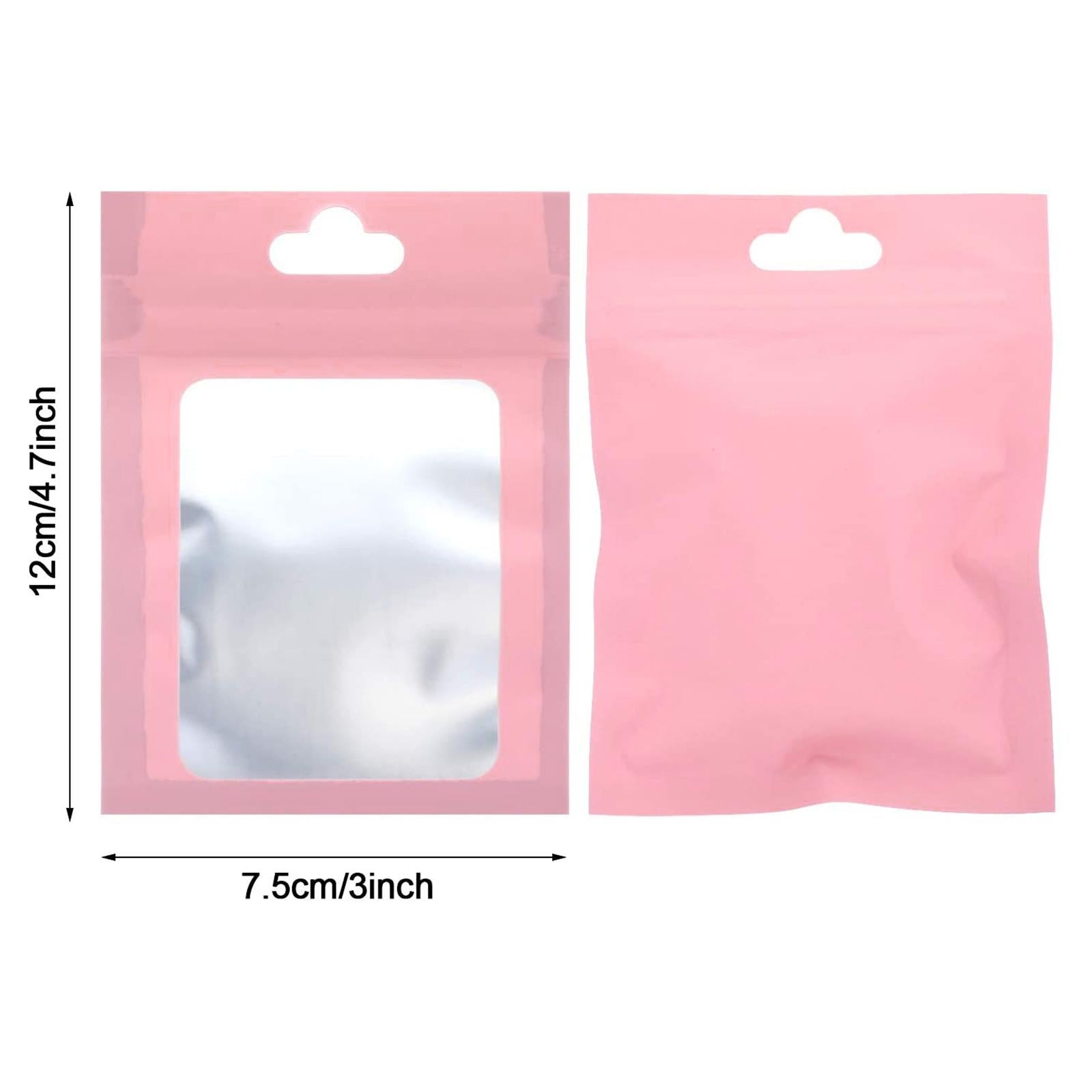 100x Mylar Bag Food Storage Container Snacks Jewelry Packing Storing Pink S