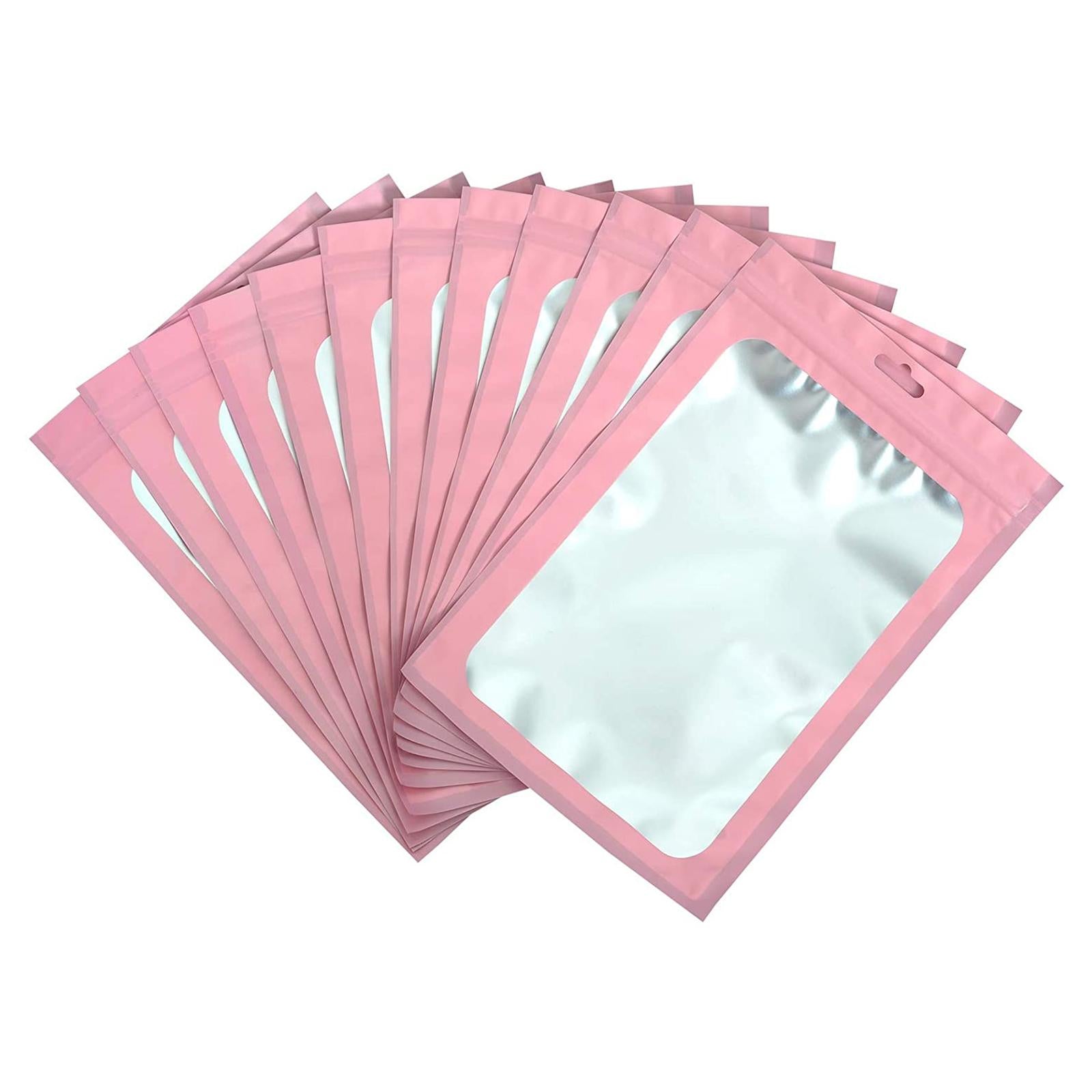 100x Mylar Bag Food Storage Container Snacks Jewelry Packing Storing Pink S