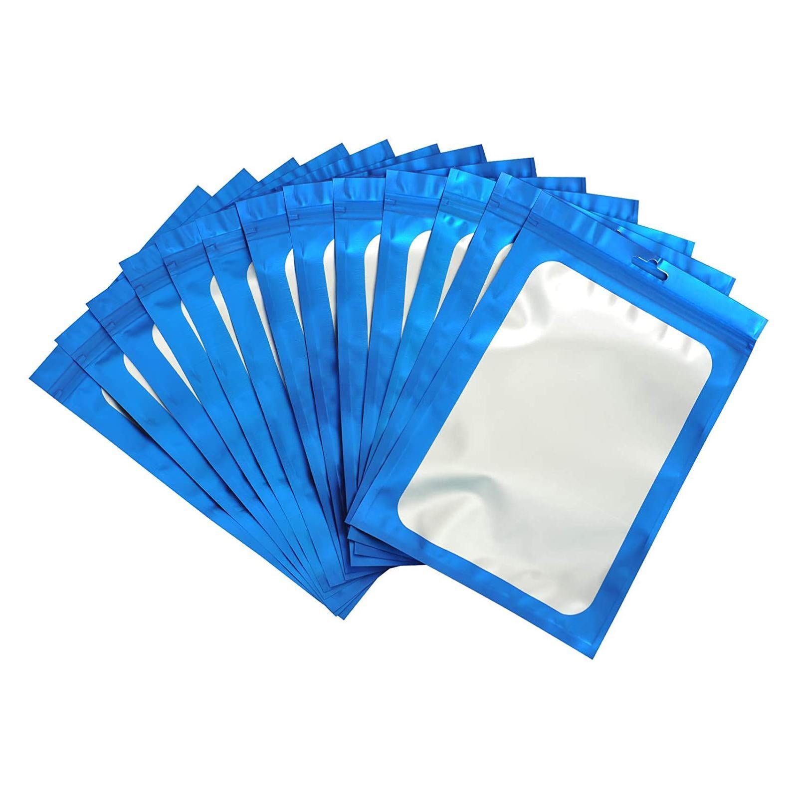 100x Mylar Bag Food Storage Container Snacks Jewelry Packing Storing Blue S