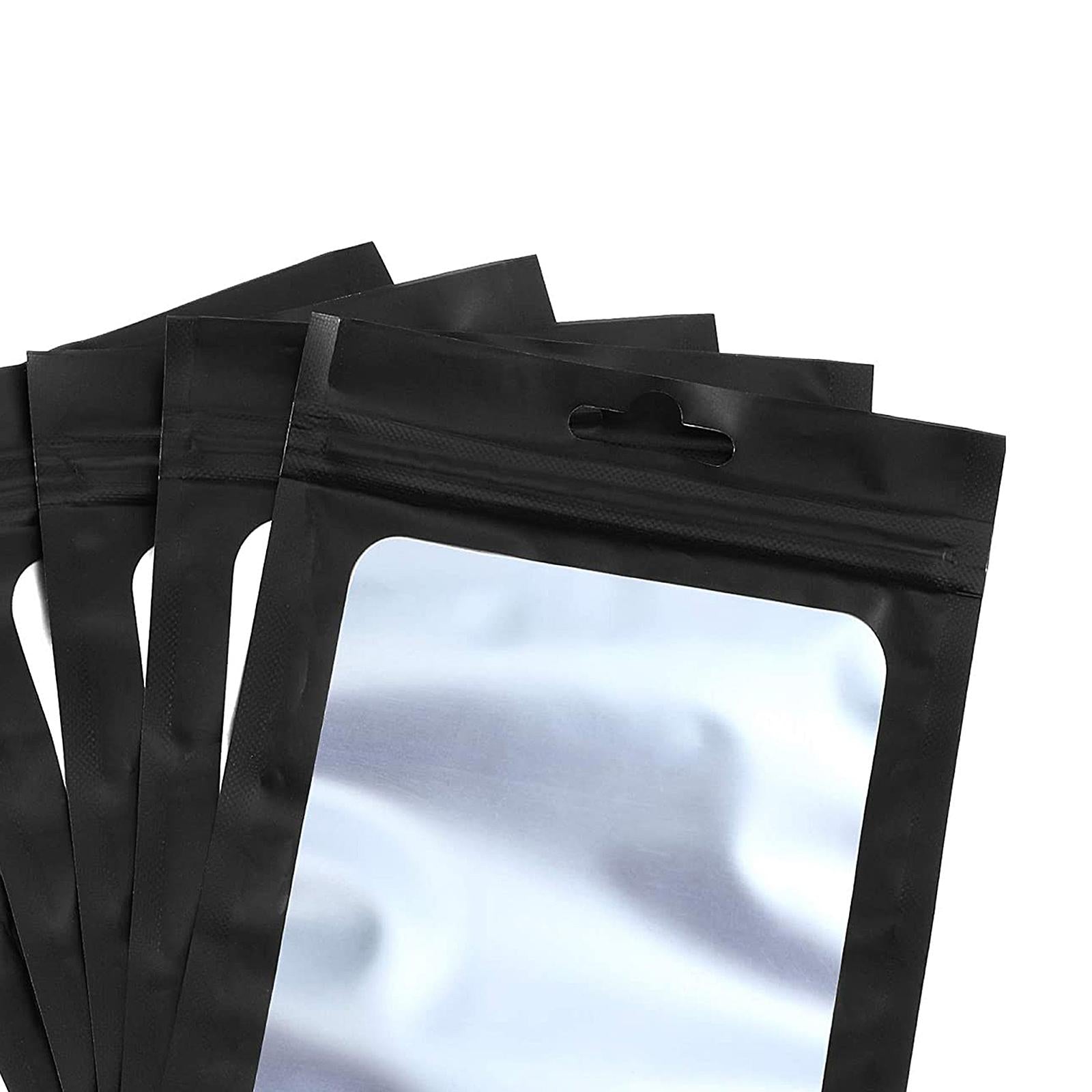 100x Mylar Bag Food Storage Container Snacks Jewelry Packing Storing Black L