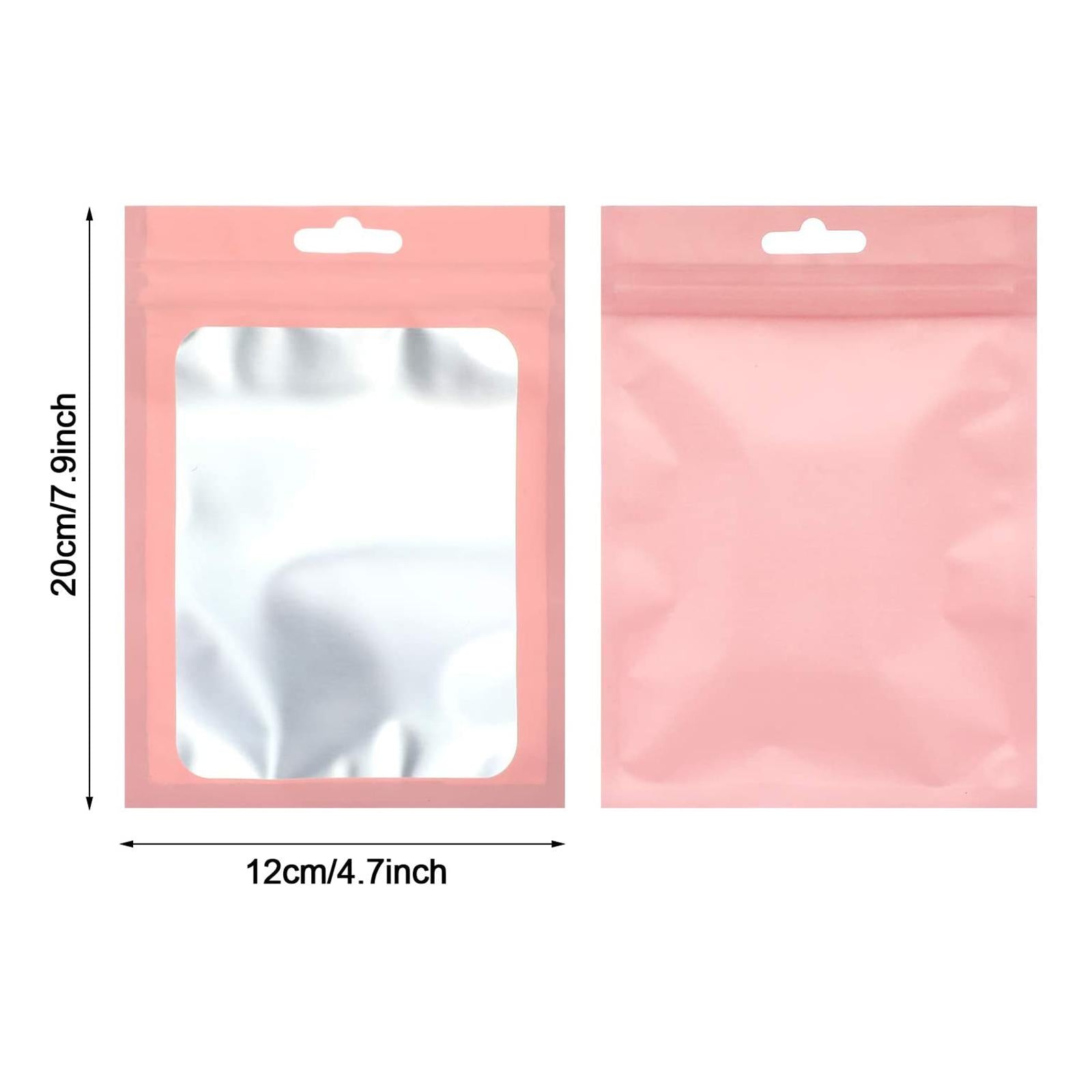 100x Mylar Bag Food Storage Container Snacks Jewelry Packing Storing Pink L