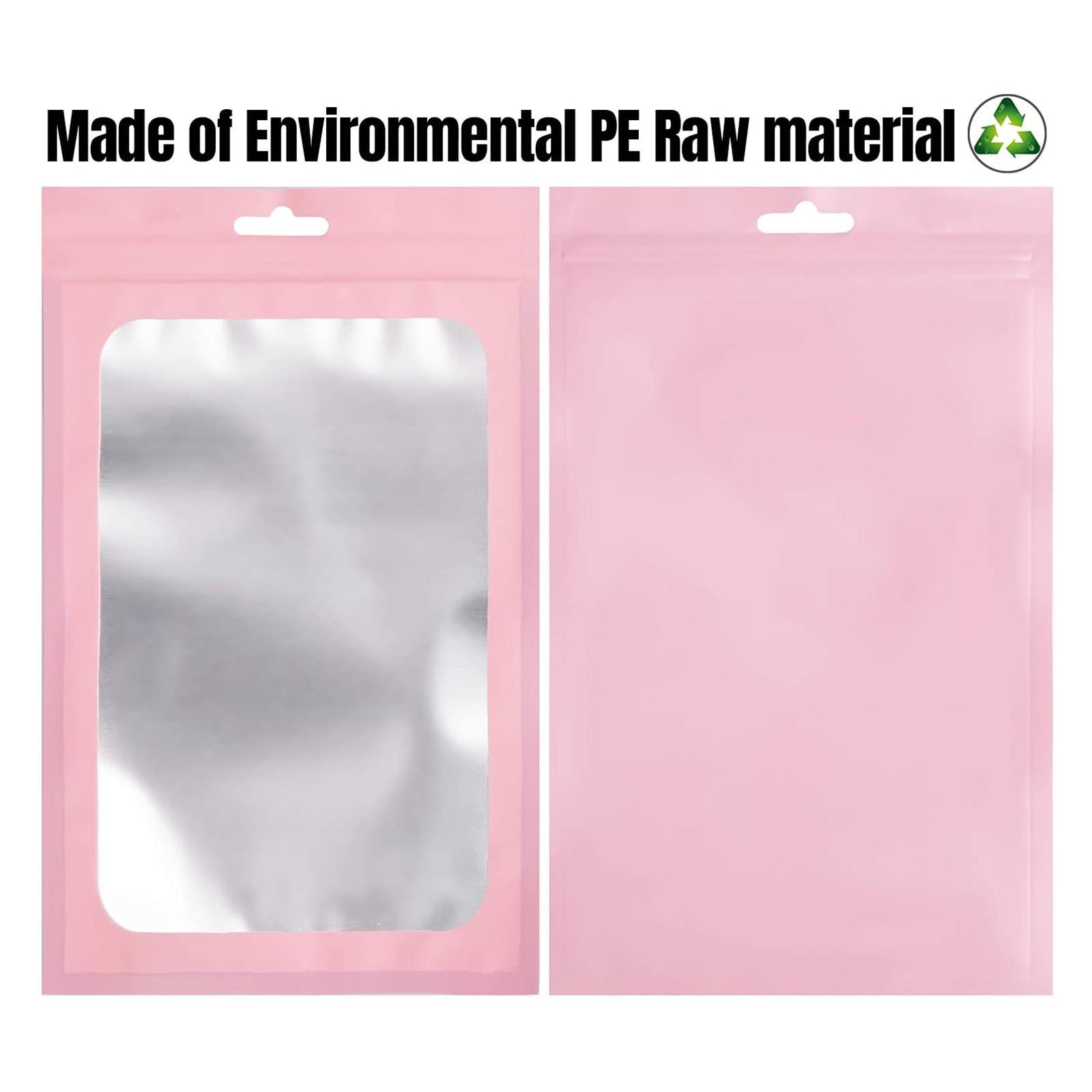 100x Mylar Bag Food Storage Container Snacks Jewelry Packing Storing Pink L