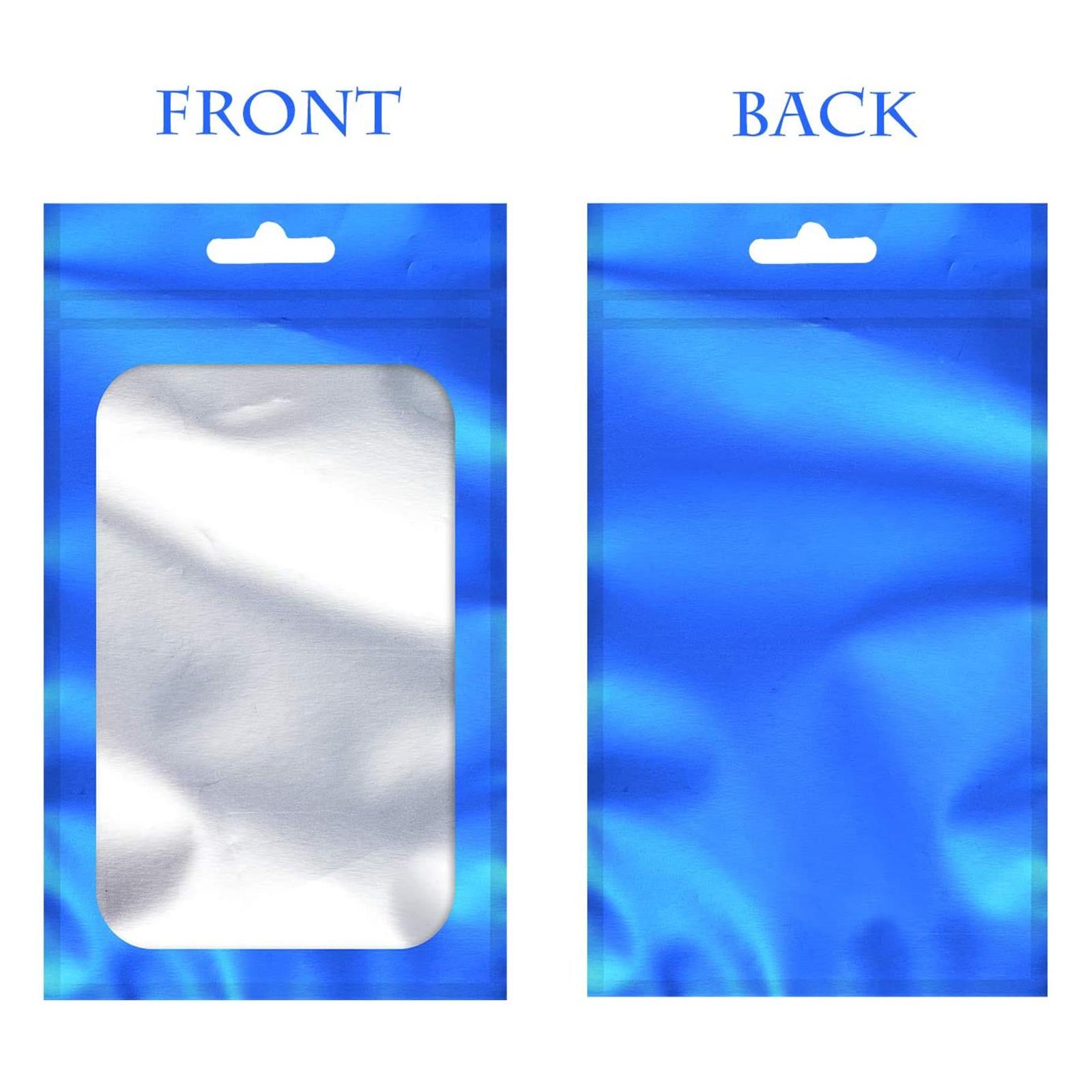 100x Mylar Bag Food Storage Container Snacks Jewelry Packing Storing Blue L