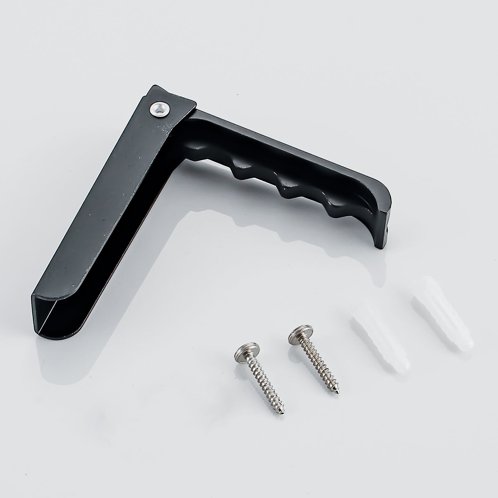 3pcs Aluminum Robe Hanger Hook Durable Wall-mounted Coat Hanger Black
