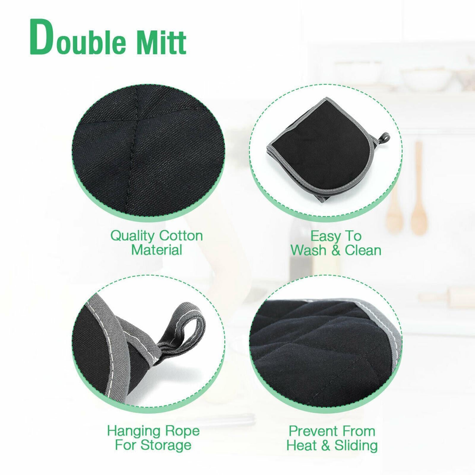 BBQ Kitchen Double End Oven Gloves Insulated Waterproof Microwave Mitts