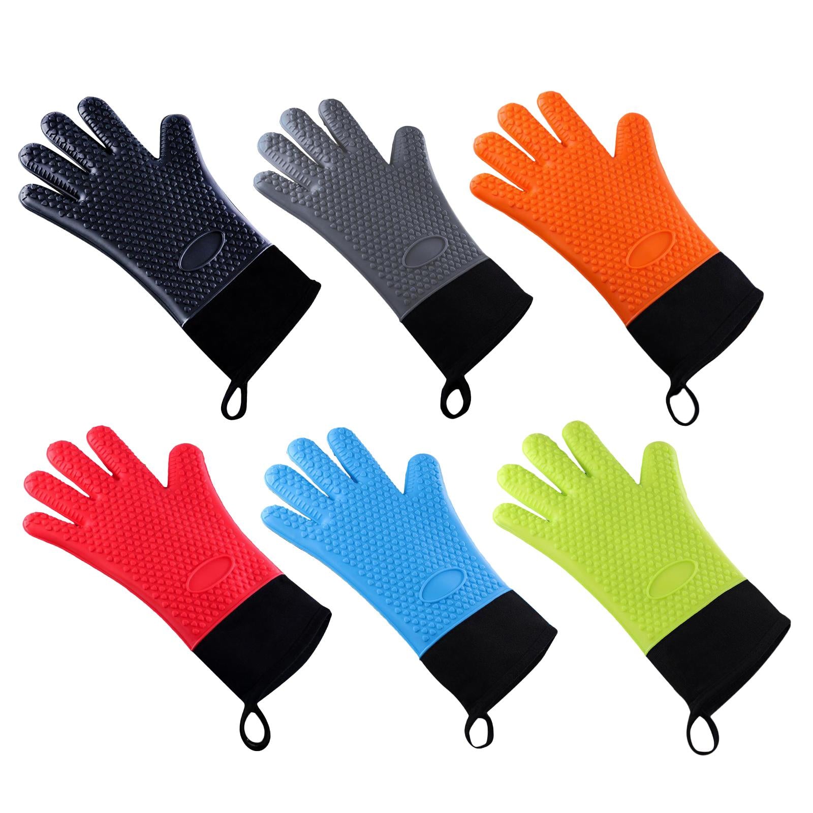 Premium Oven Gloves Insulated Long Anti-scalding Mitts for Cooking black