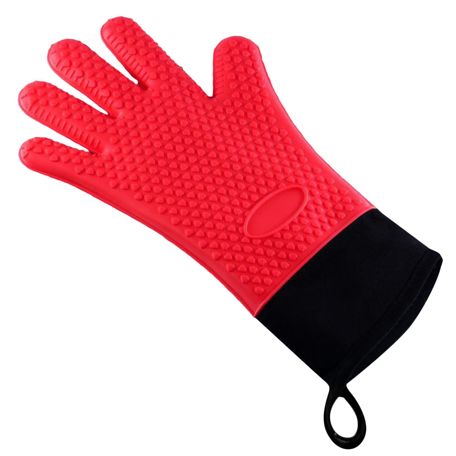 Premium Oven Gloves Insulated Long Anti-scalding Mitts for Cooking red