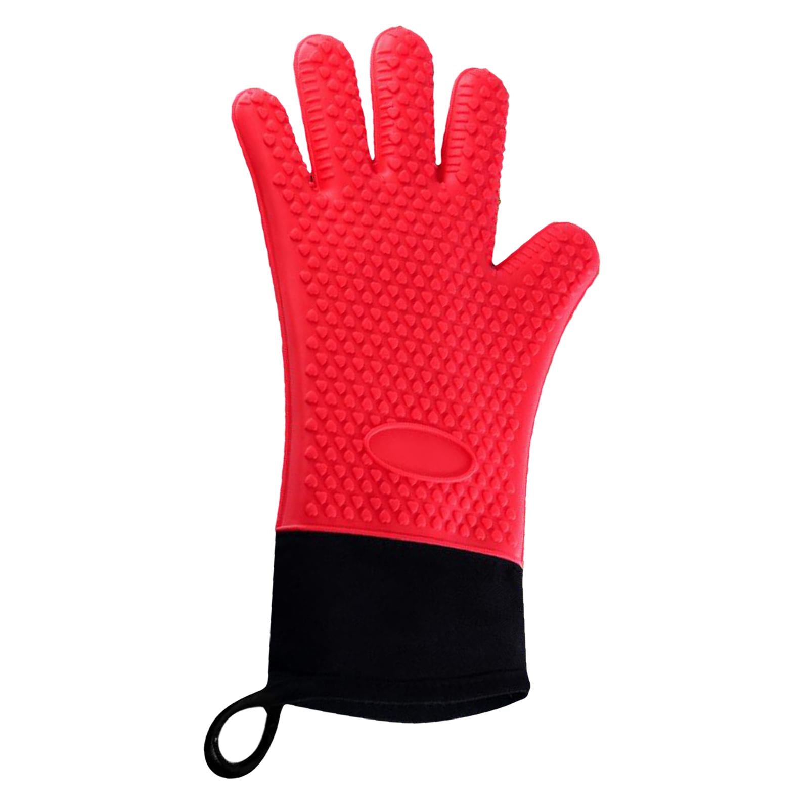 Premium Oven Gloves Insulated Long Anti-scalding Mitts for Cooking red