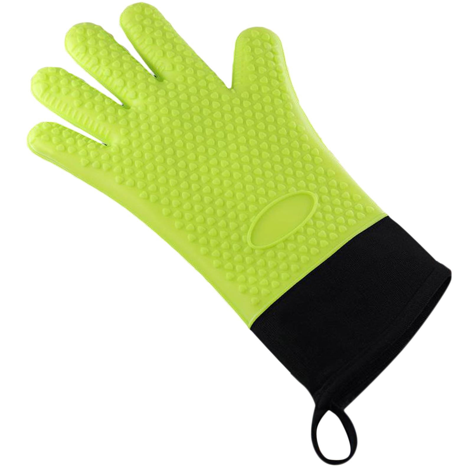 Premium Oven Gloves Insulated Long Anti-scalding Mitts for Cooking green