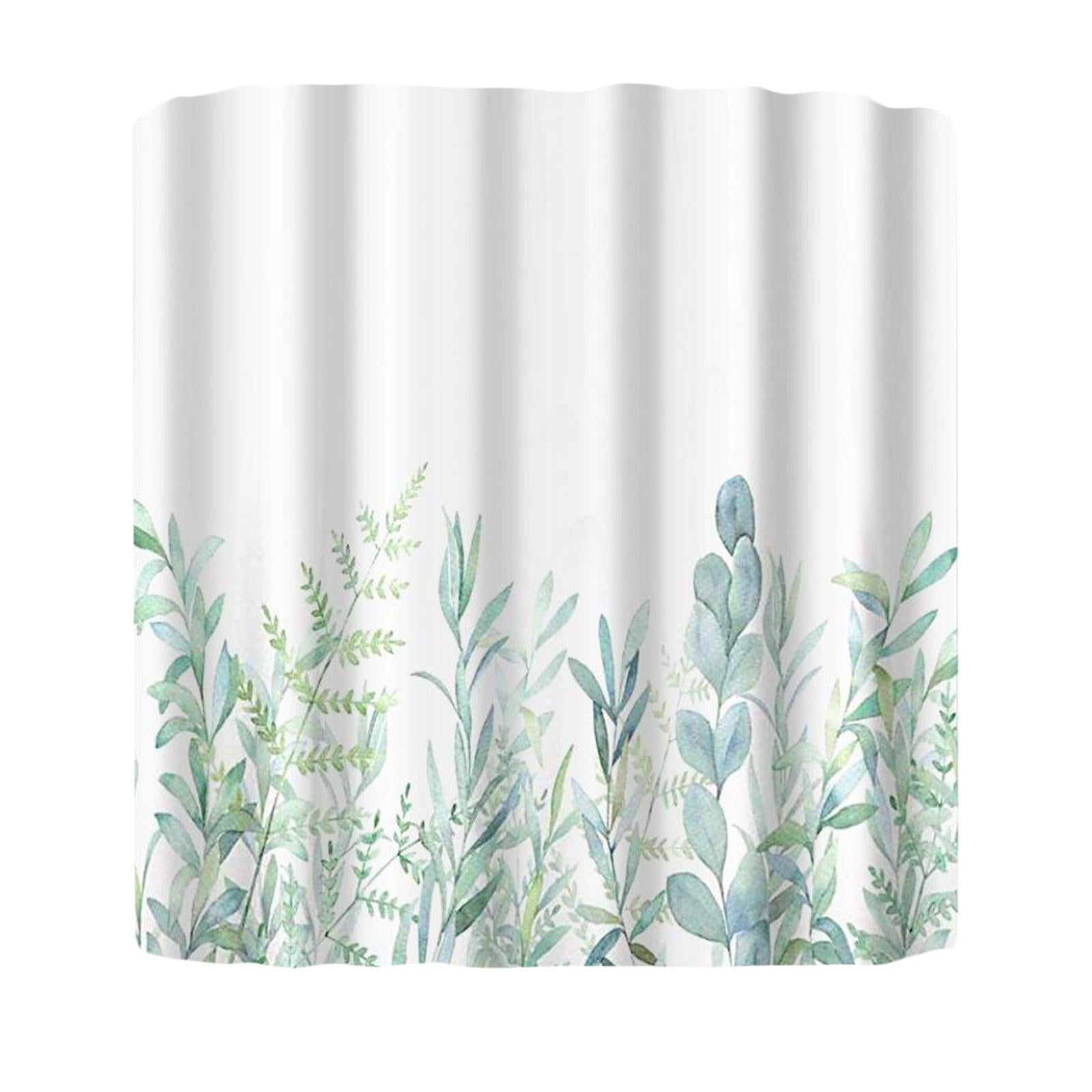 Waterproof Shower Curtain 12 Free Hooks Polyester Fabric Bathroom Curtain